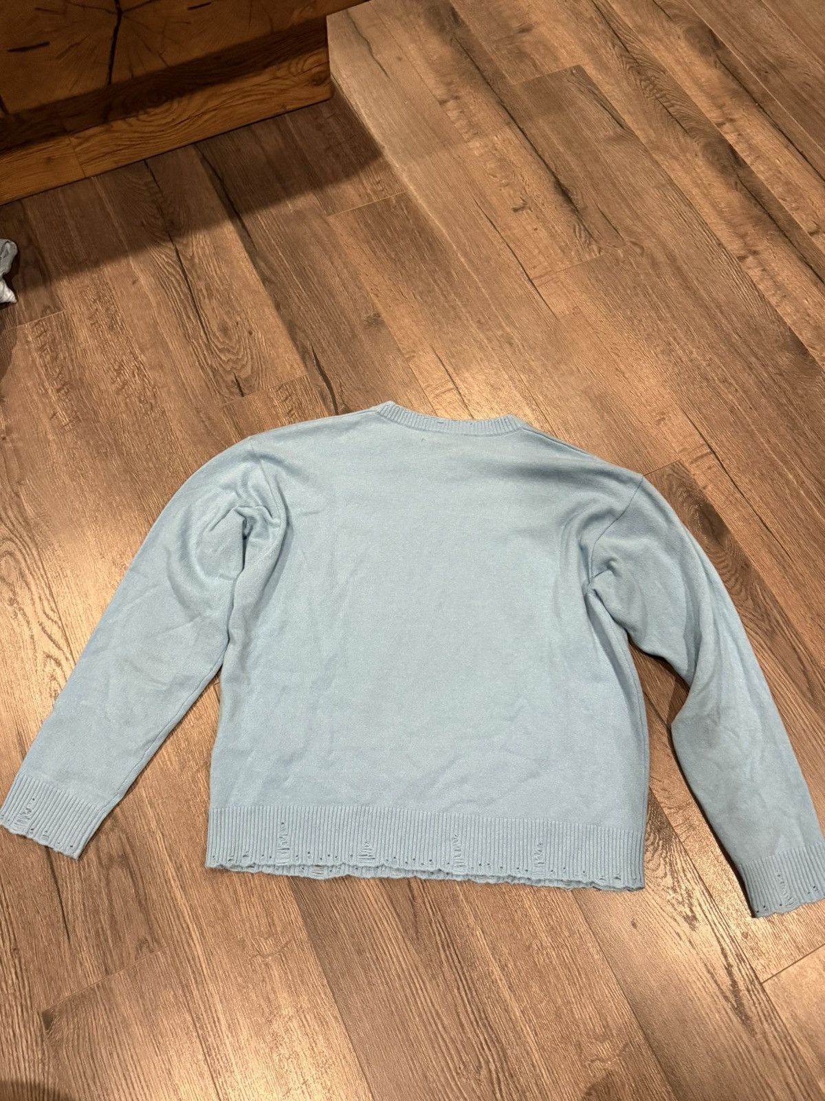 Versace Blue 95% Cashmere Versace Sweater Gold Paperclip Accent! Size US S / EU 44-46 / 1 - 2 Thumbnail