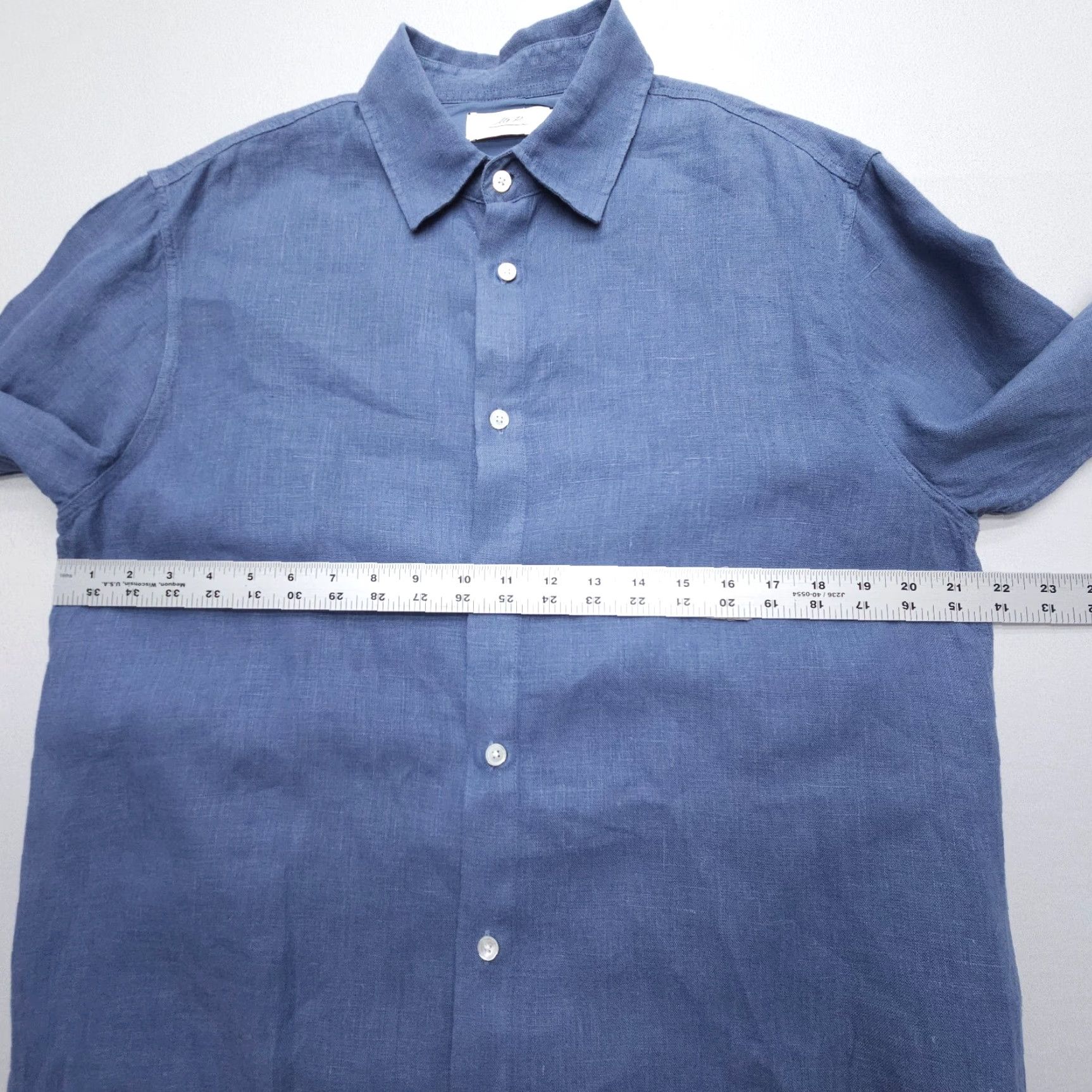 Vintage Mr. Porter Shirt Mens Medium Blue Linen Button-Up Long Sleeve Size US M / EU 48-50 / 2 - 6 Thumbnail
