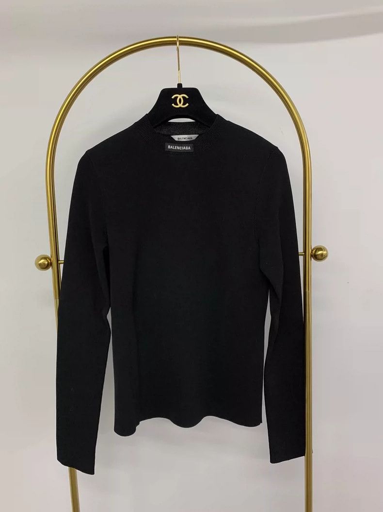 Balenciaga Balenciaga Black Letter Logo Knit Top Size US M / EU 48-50 / 2 - 1 Thumbnail