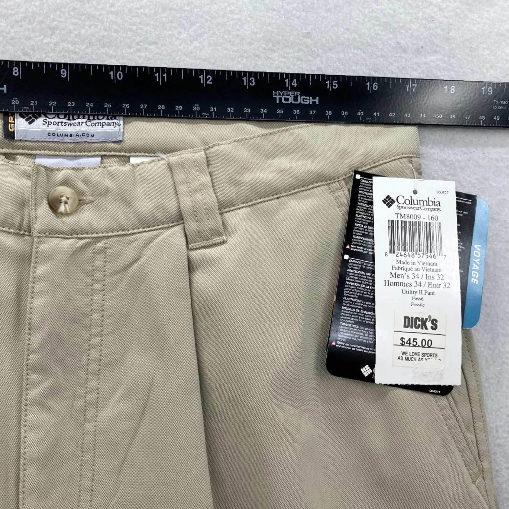 Vintage Columbia GRT Utility II Hiking Pants Mens 34x32 Fossil Beige Pleated Straight Size US 34 / EU 50 - 7 Thumbnail