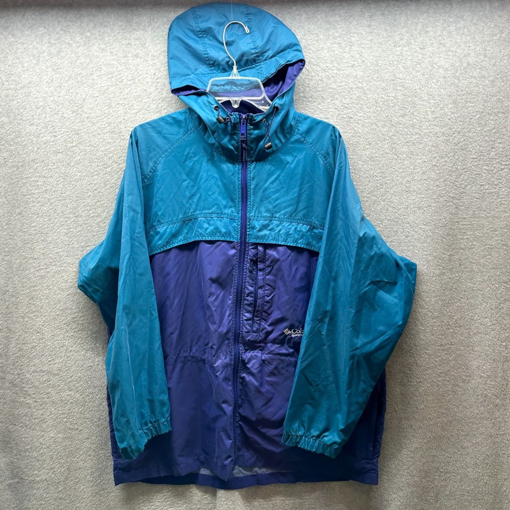 Vintage Columbia Jacket Womens Large Blue Hooded Packable 3-in-1 Zip Casual coat Size L / US 10 / IT 46 - 2 Thumbnail