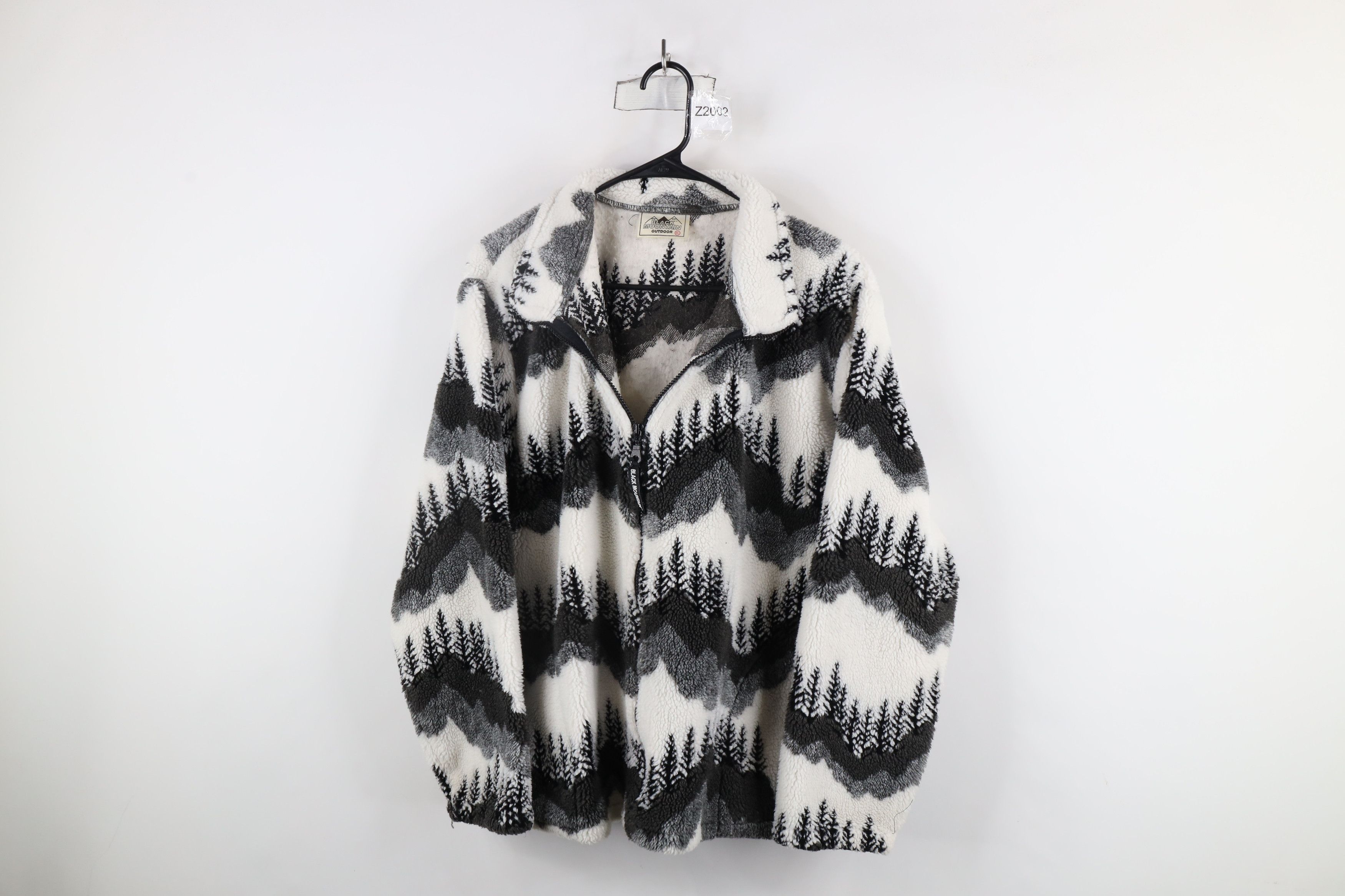 Vintage Vintage 90s Streetwear Print Deep Pile Fleece Jacket USA Size US XL / EU 56 / 4 - 1 Thumbnail