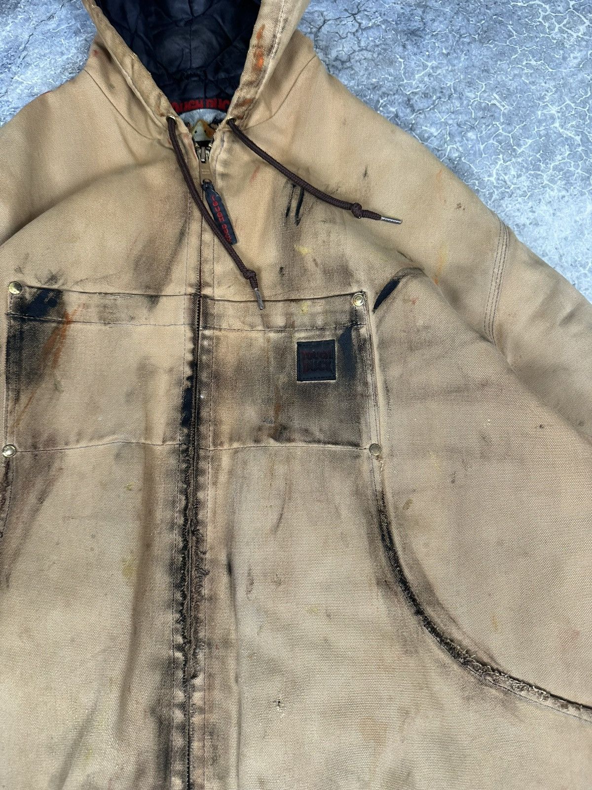 Designer × Vintage Vintage Carhartt Style Hooded Jacket Size US L / EU 52-54 / 3 - 4 Thumbnail