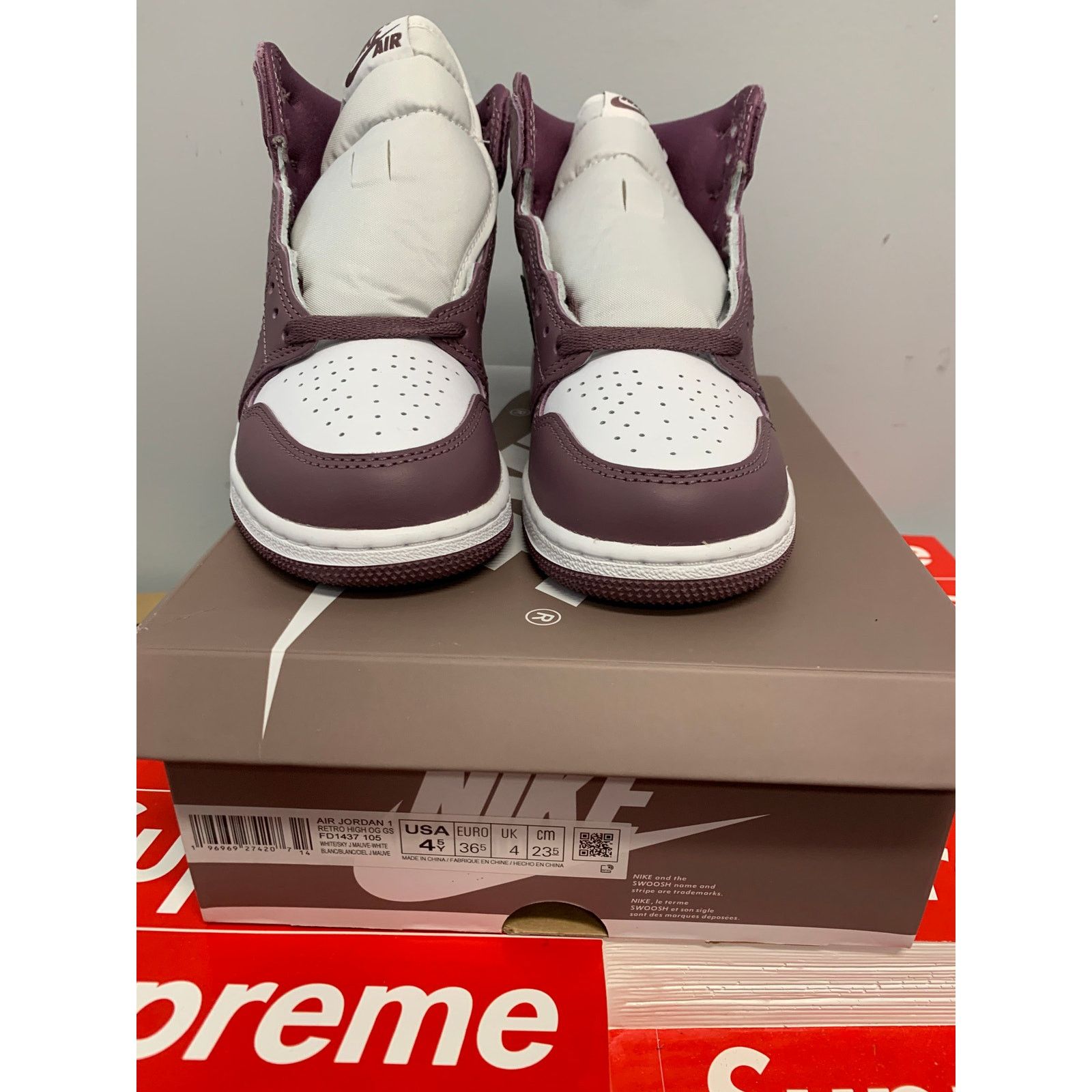 Nike Jordan 1 Retro High OG Mauve GS Size 4.5Y NEW SHIPS NOW Size US 5 / EU 37 - 2 Thumbnail