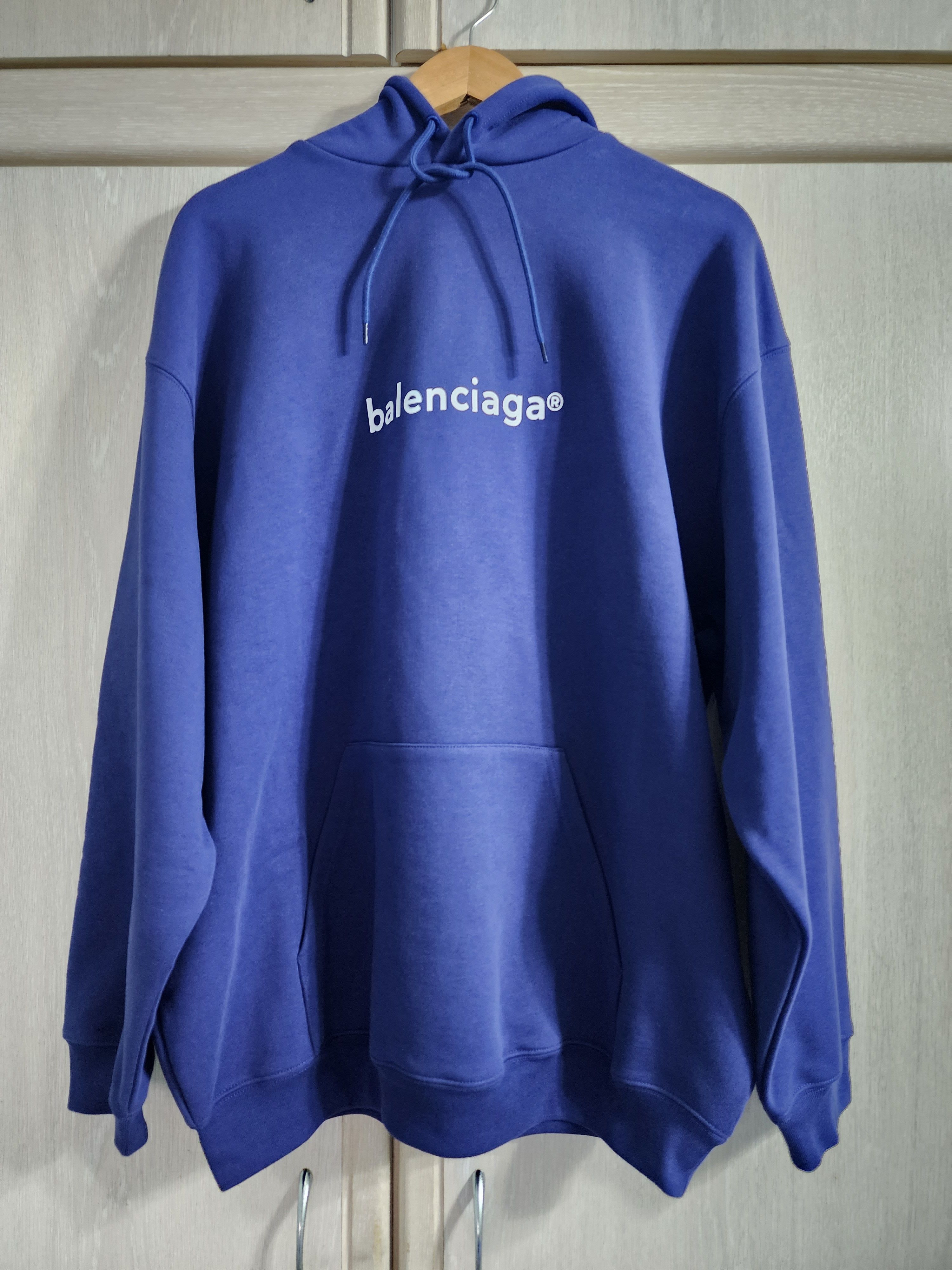 Image of Balenciaga New Copyright Logo Hoodie in Pacific Blue, Men's (Size XL)