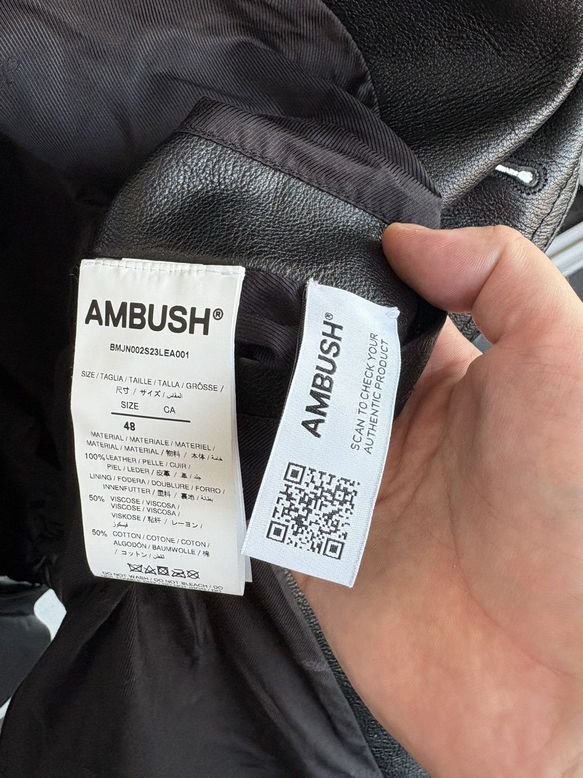 Ambush Design Ambush leather deconstructed jacket rare moto Size US M / EU 48-50 / 2 - 8 Thumbnail