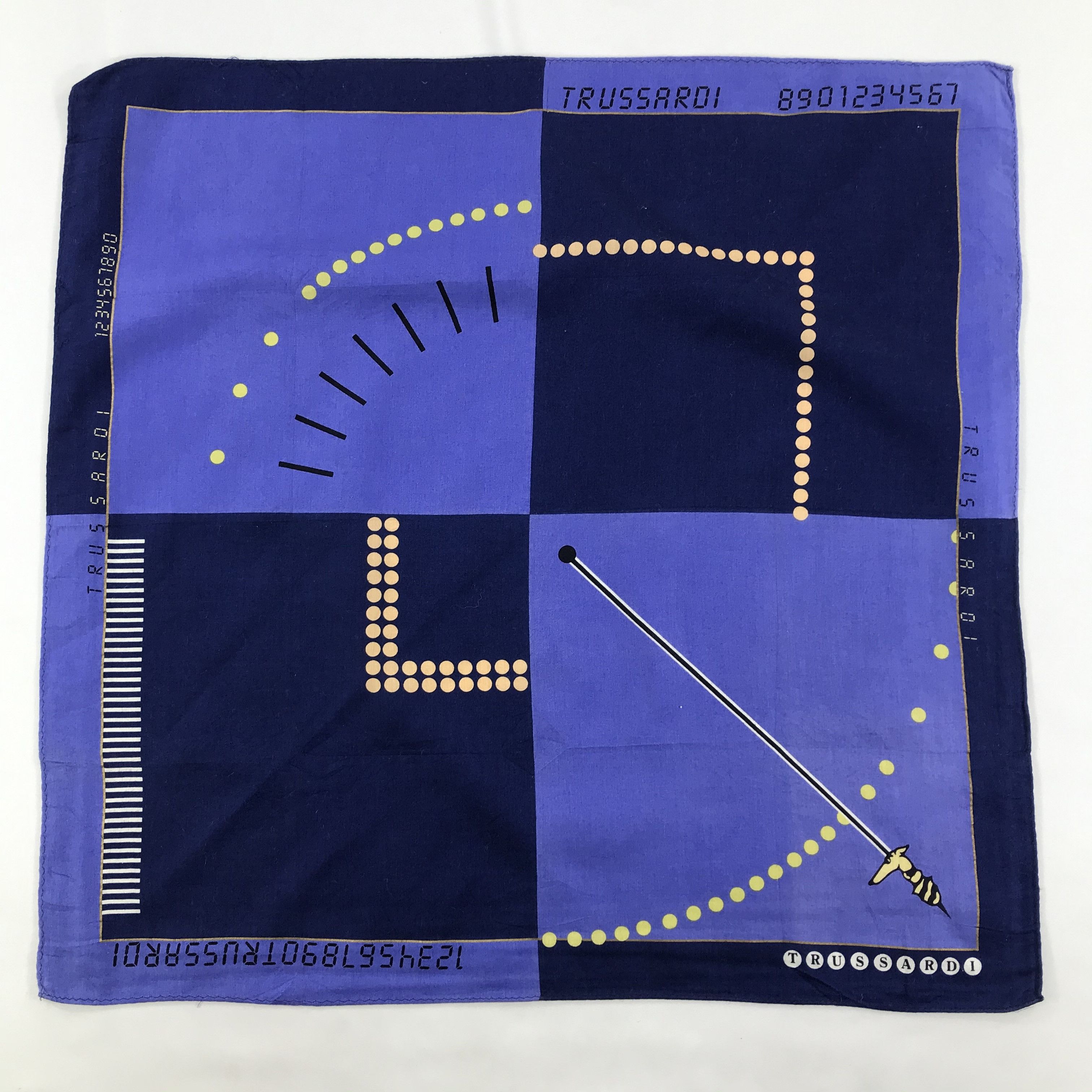 Trussardi × Vintage Trussardi Bandana / Handkerchief / Neckerchief - S1437 Size ONE SIZE - 1 Thumbnail
