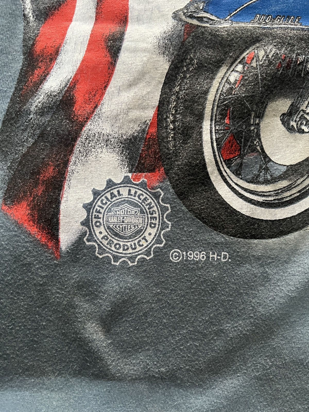 Harley Davidson Harley-Davidson Vintage Henley Blue Home Of the Brave 90s Size US L / EU 52-54 / 3 - 7 Thumbnail