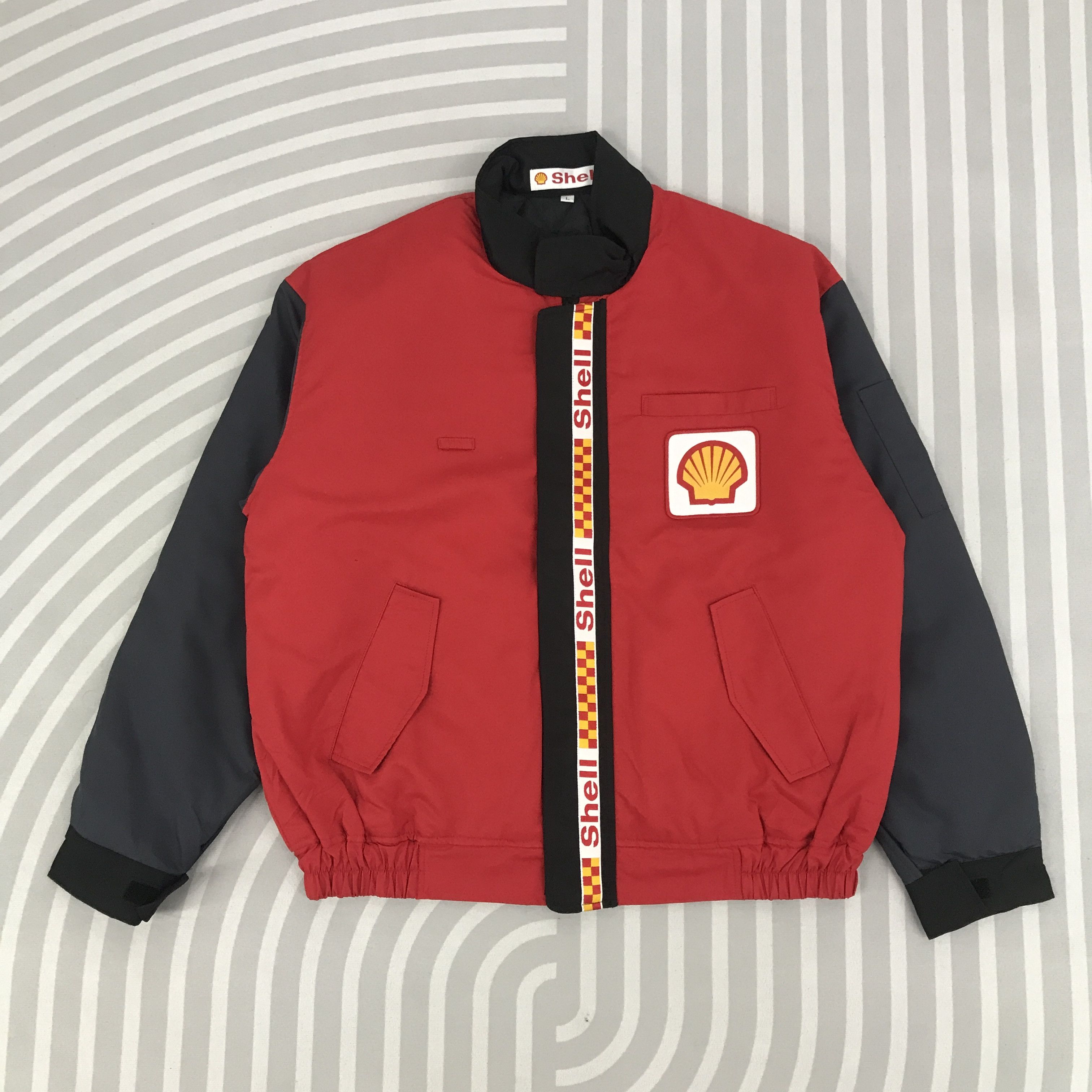 Japanese Brand × Vintage Vintage Shell Oil Brand racing zipper jacket Size US M / EU 48-50 / 2 - 1 Thumbnail