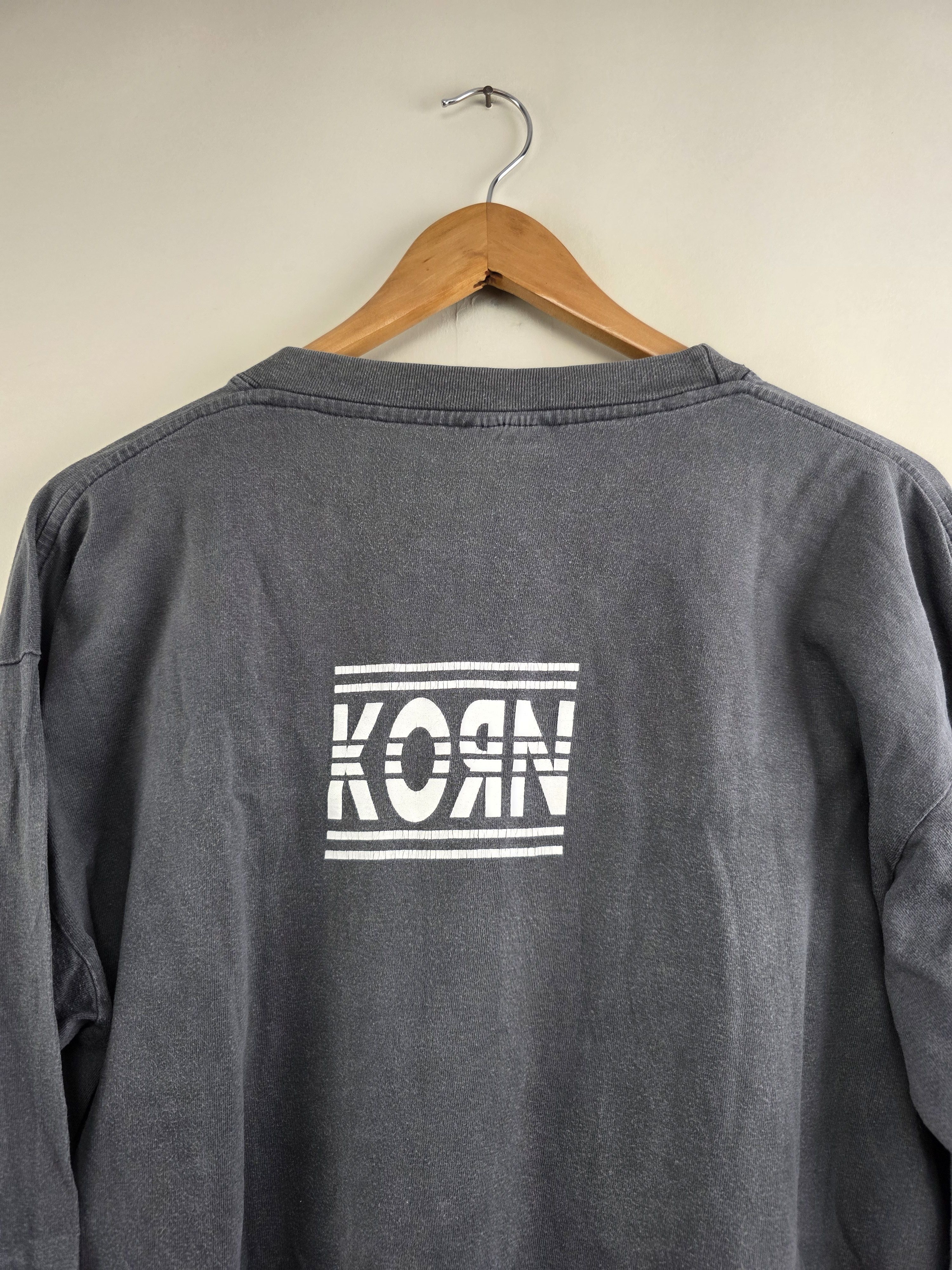 Band Tees × Vintage 90s Korn Adidas Long-sleeved XL 22.5" 29" Size US XL / EU 56 / 4 - 6 Thumbnail