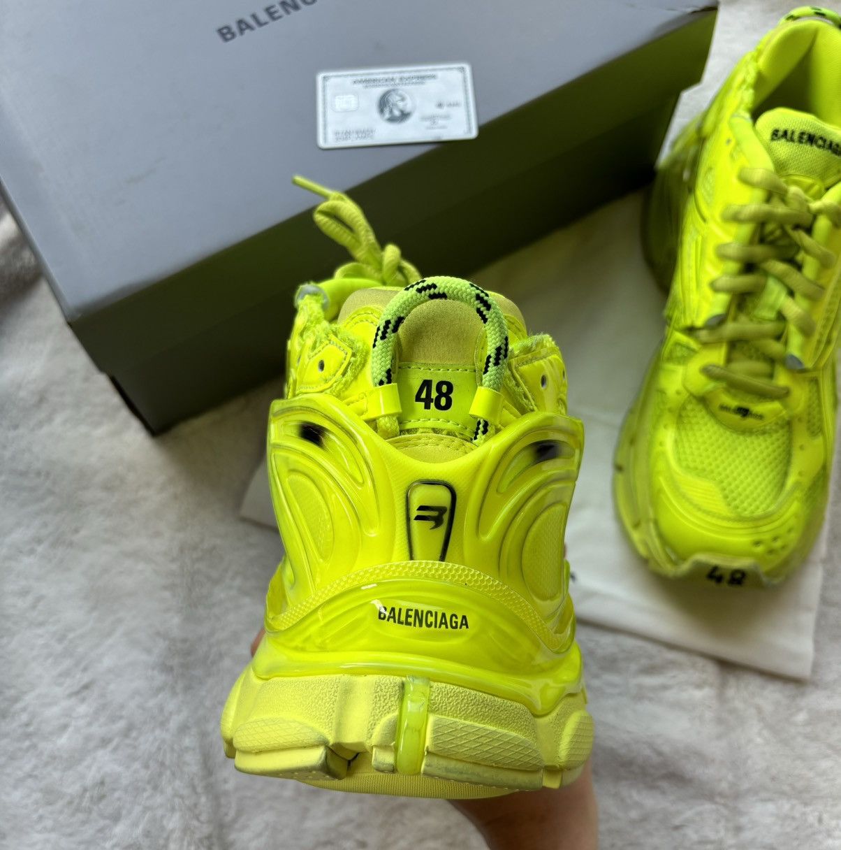 Balenciaga Balenciaga Neon Yellow Destroyed Track Sneakers Size US 15 / EU 48 - 3 Thumbnail