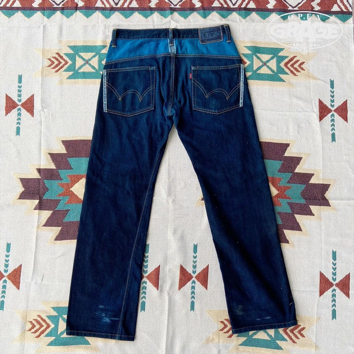 image of Biker Jeans x Edwin Jeans Selvedge Grand Blue Deep Indigo in Blue Marine Indigo, Men's (Size 31)