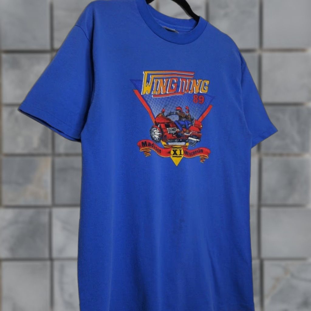 Hanes VINTAGE Honda Wing Ding 89 Madison Wisconsin Hanes Shirt Size US L / EU 52-54 / 3 - 1 Thumbnail