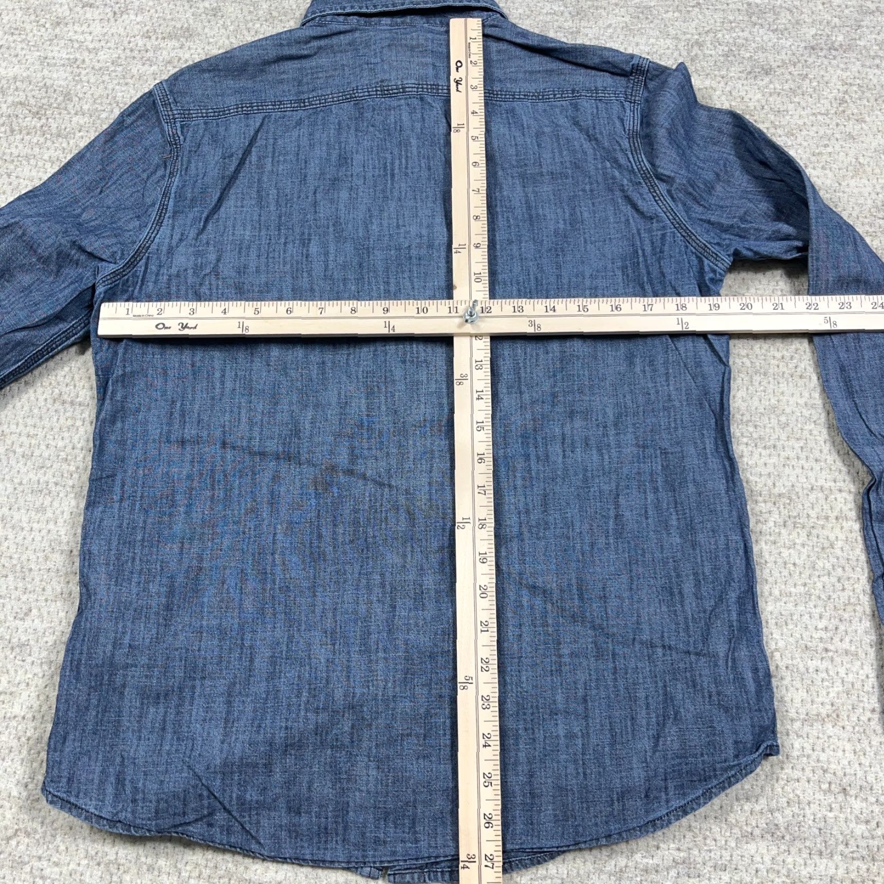 Levi's Levi's Shirt Men Medium Blue Chambray Denim Modern Button-Up Western Pockets Size US M / EU 48-50 / 2 - 7 Thumbnail