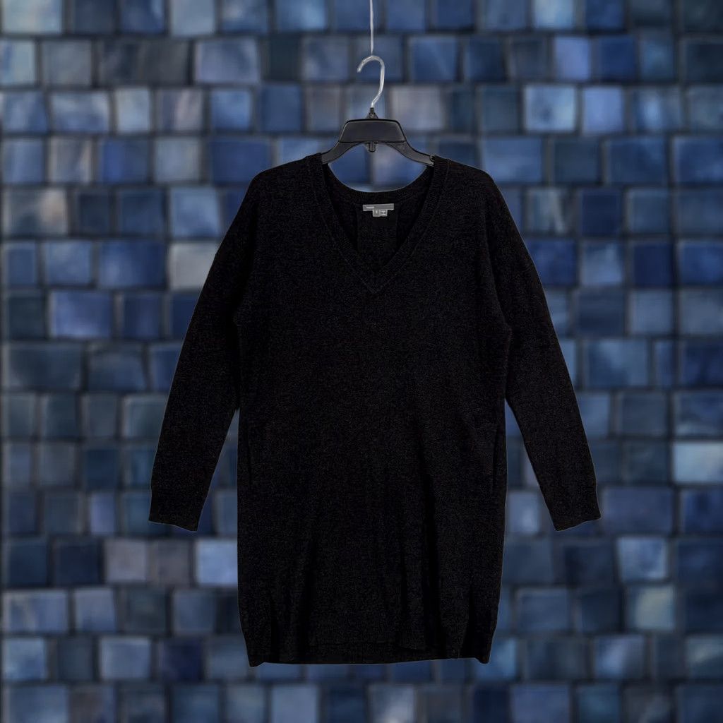 Vince Vince Sweater Tunic Womens S Gray Wool Cashmere V Neck Pockets Knit Size S / US 4 / IT 40 - 1 Thumbnail