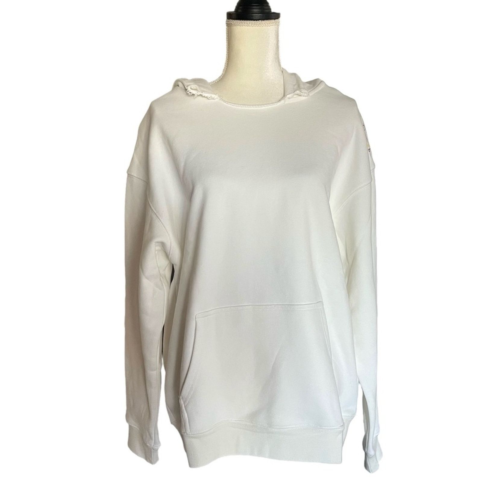DISCOVERED Women's White Heavyweight Hoodie Butterfly DMCkal Fashion Size M / US 6-8 / IT 42-44 - 1 Thumbnail