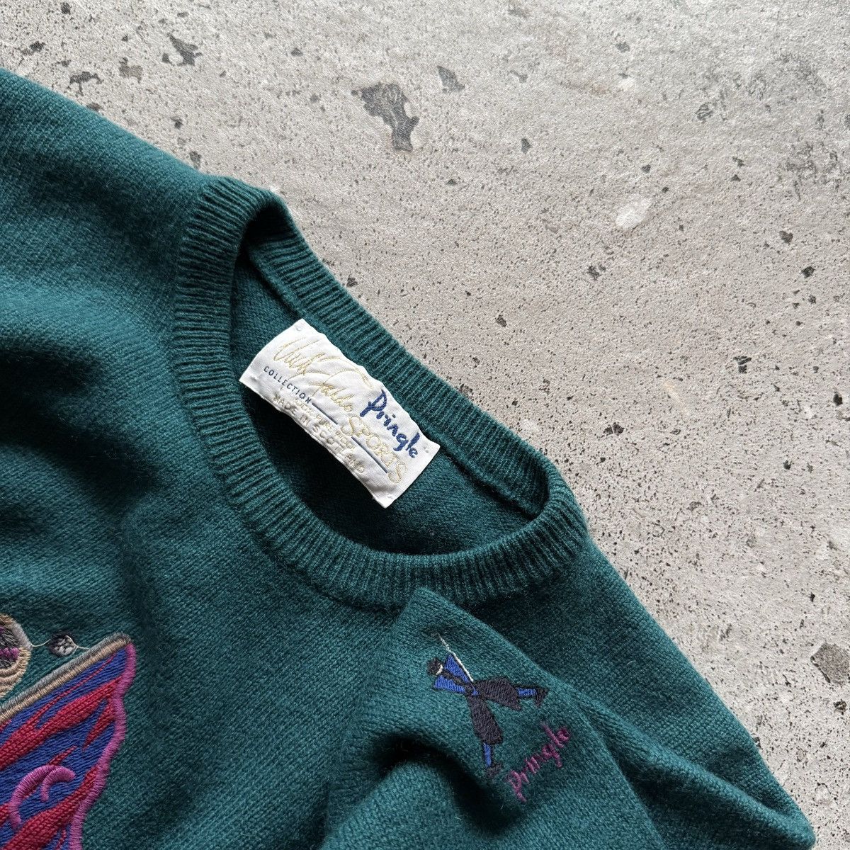 Pringle Of Scotland Pringle of Scotland Mens Vintage Green Wool Golf Sweater Size US XL / EU 56 / 4 - 4 Thumbnail