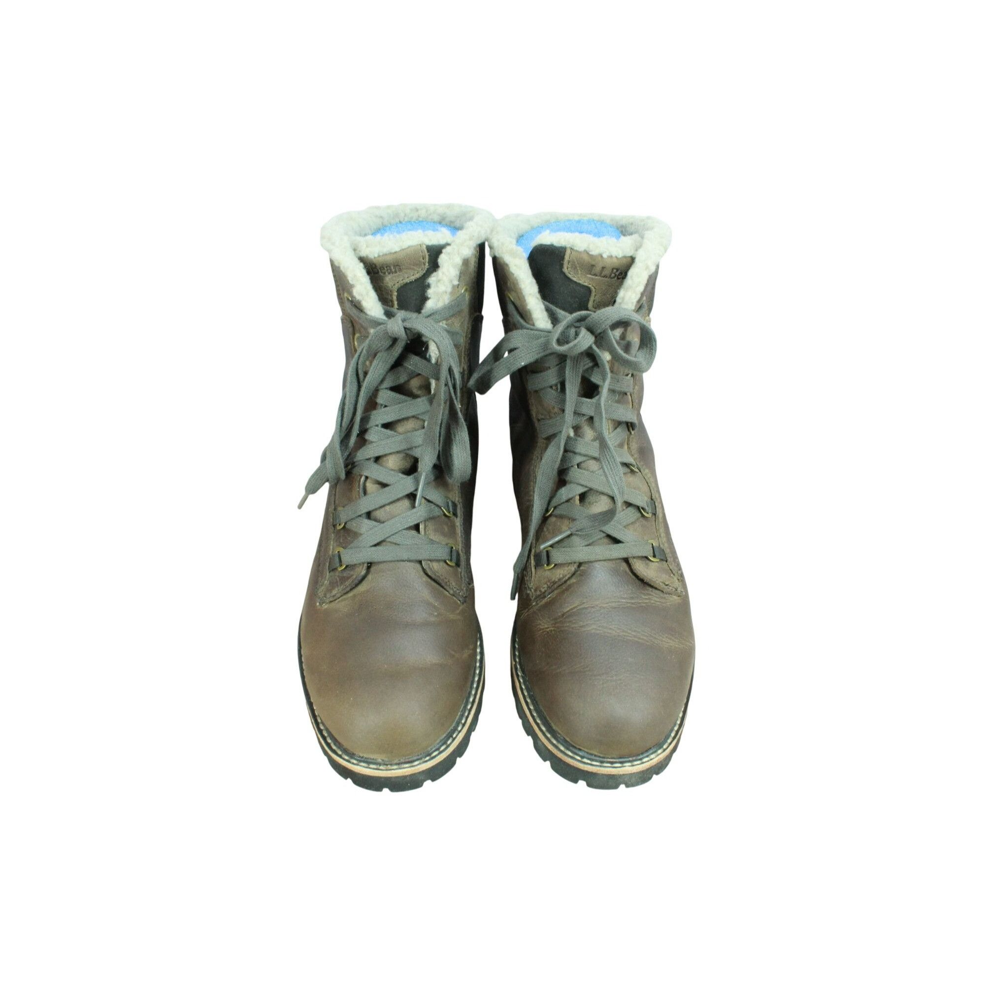 L.L. Bean × Leather LL Bean Leather Water Resistant Fleece Lined Cozy Boots Size US 9.5 / IT 39.5 - 5 Thumbnail