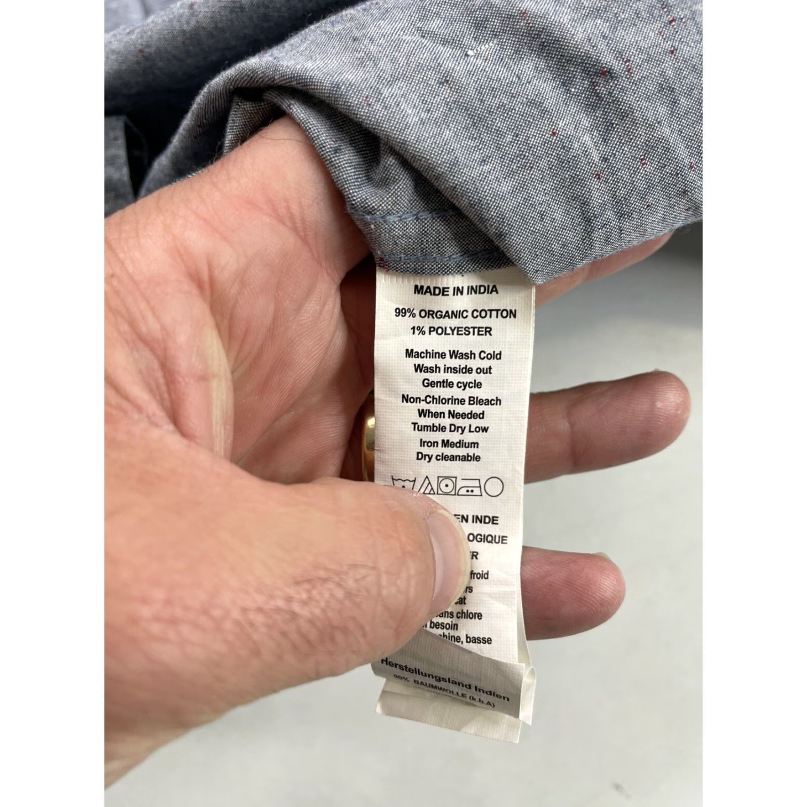 Prana VINTAGE Prana Long Sleeve Chambray Speckled Shirt Men's Small Button Up Organic Cotton Size US S / EU 44-46 / 1 - 4 Thumbnail