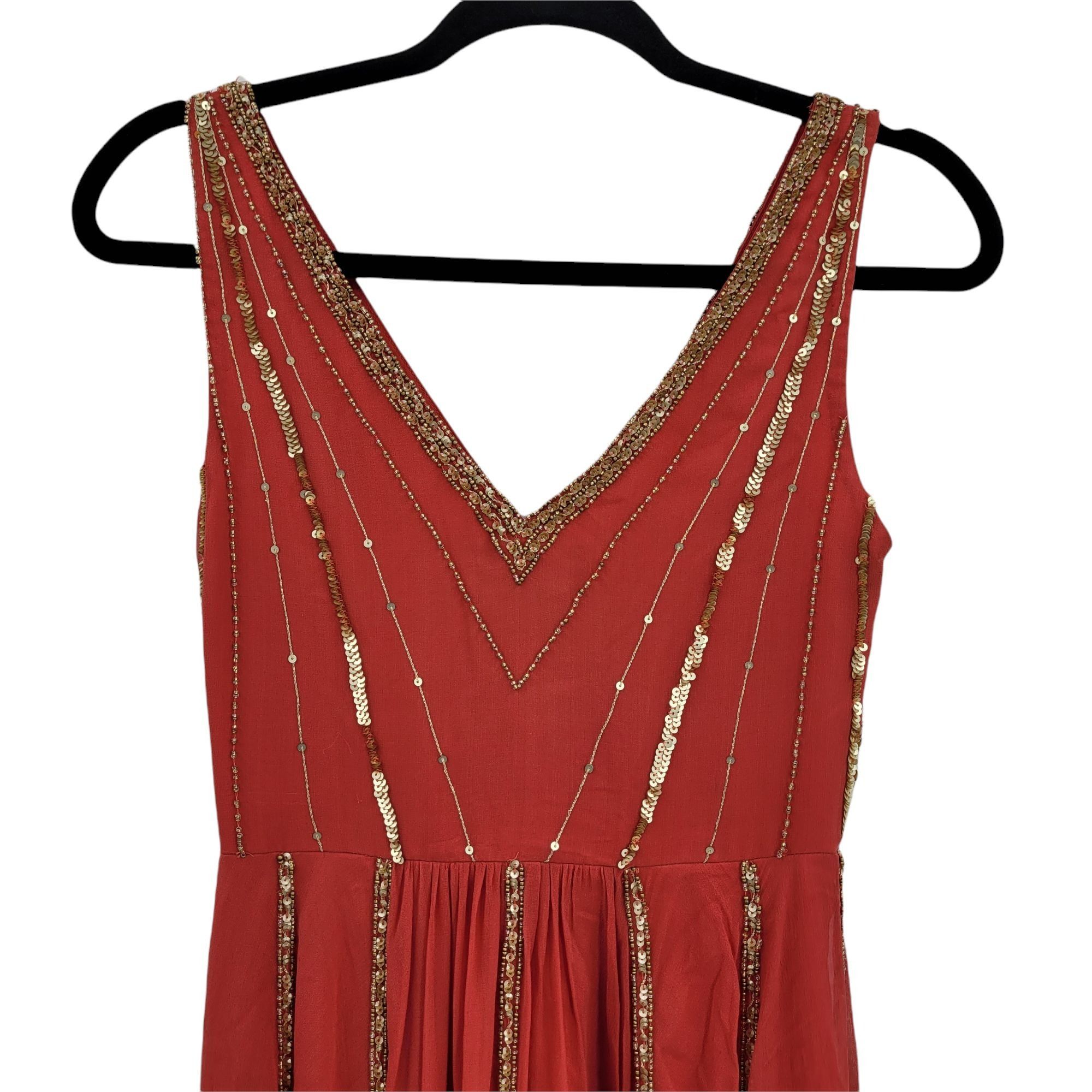 Adrianna Papell 90's Adrianna Papell Silk Mini Dress Sz 4 Bollywood Beaded S Size S / US 4 / IT 40 - 8 Thumbnail