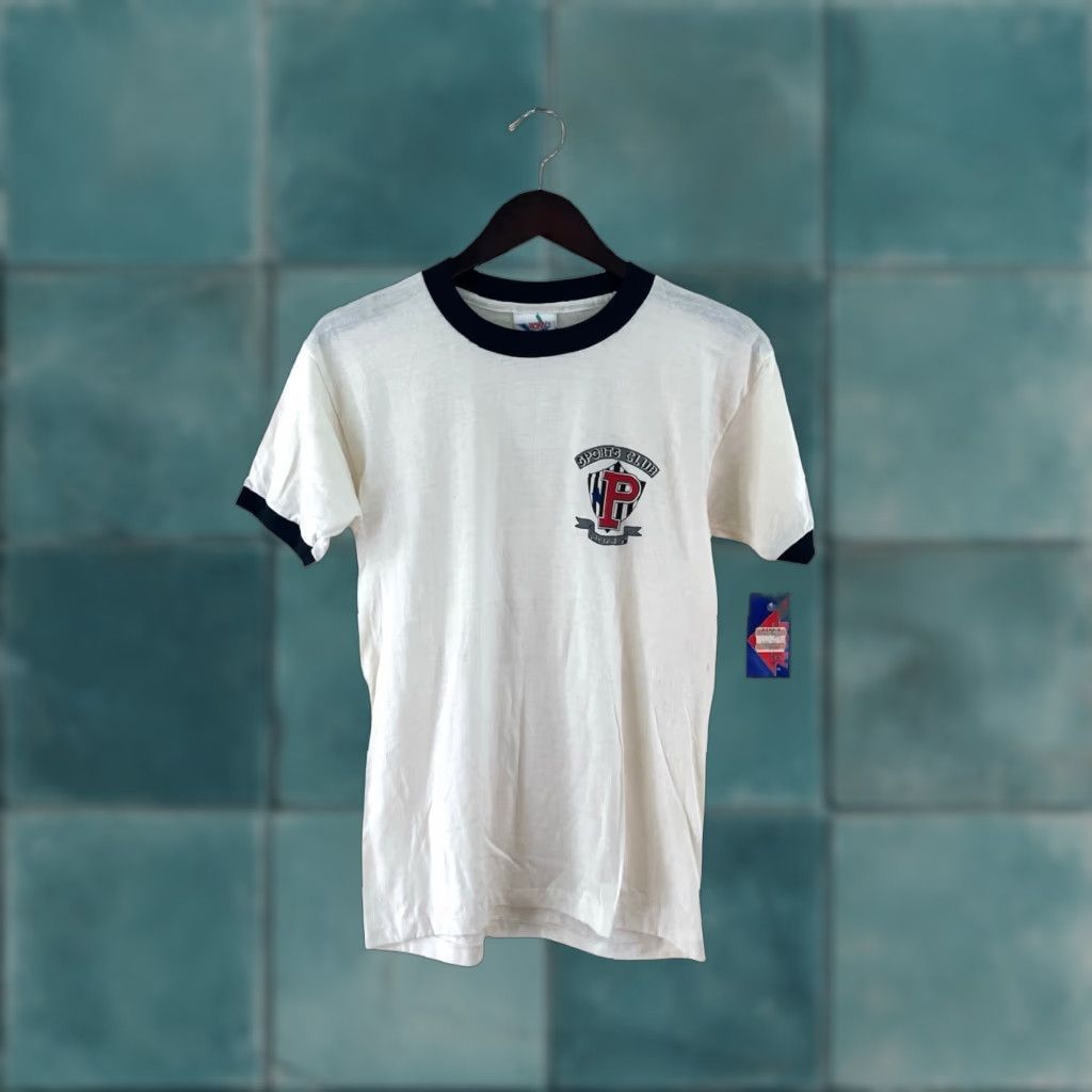 PONY VINTAGE PONY T-SHIRT Mens White 90s Deadstock NWT 50/50 Made in USA Crew Neck Ringer Shirt Size US M / EU 48-50 / 2 - 1 Thumbnail