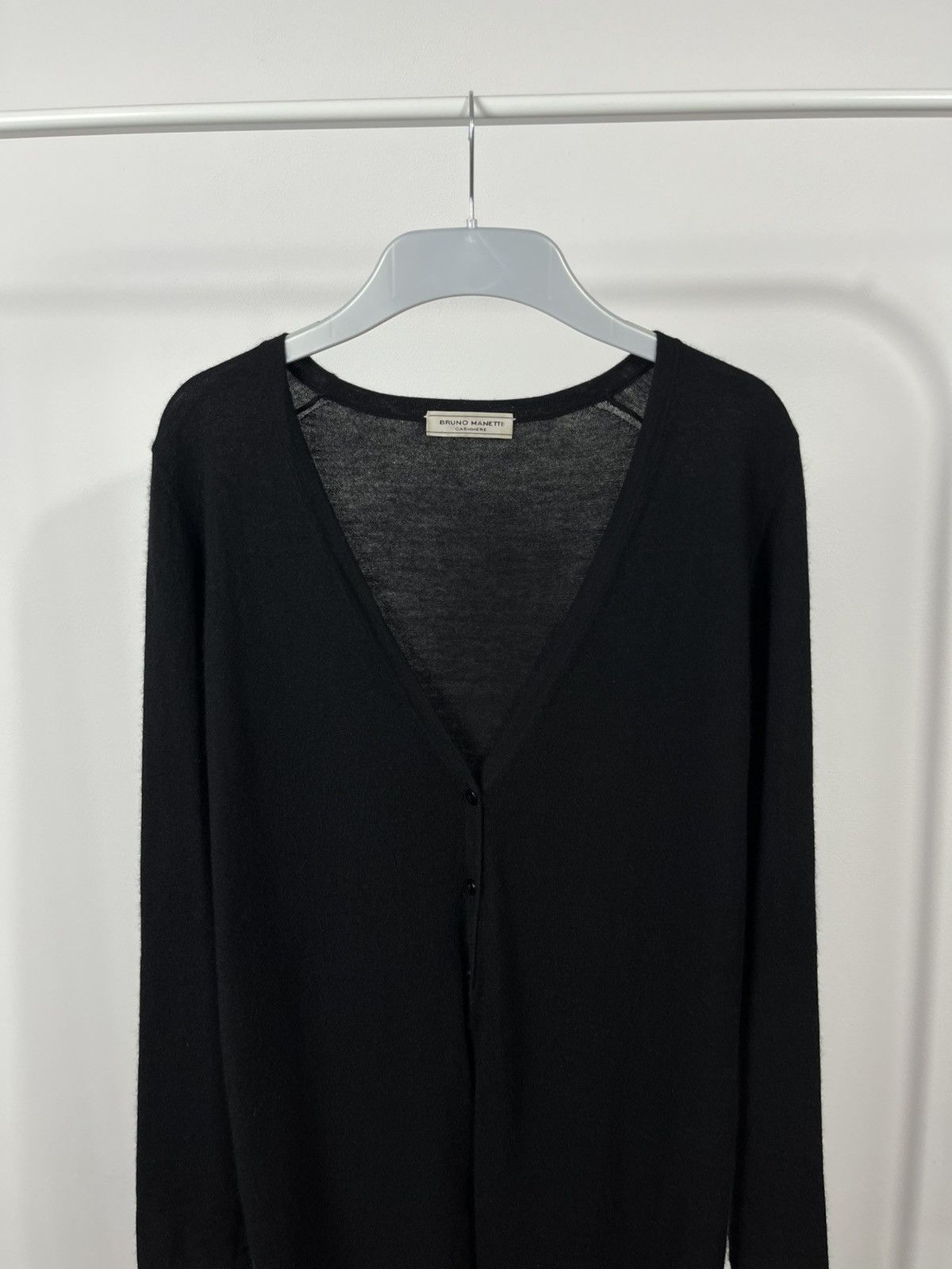 Designer Bruno Manetti Black Cashmere Long Cardigan IT 46 Women’s L Size L / US 10 / IT 46 - 2 Thumbnail