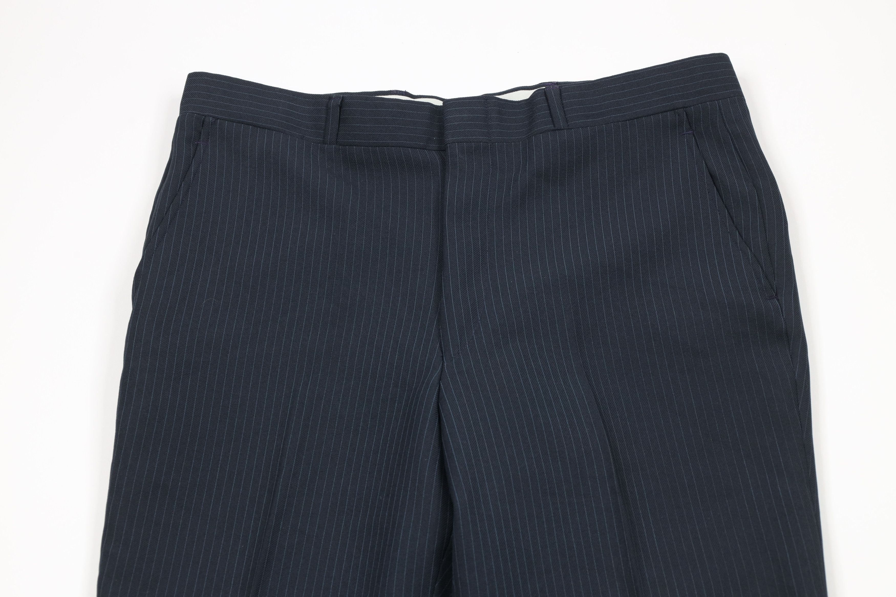 Vintage Vintage 70s Streetwear Knit Flared Wide Leg Chino Pants Navy Size US 34 / EU 50 - 2 Thumbnail