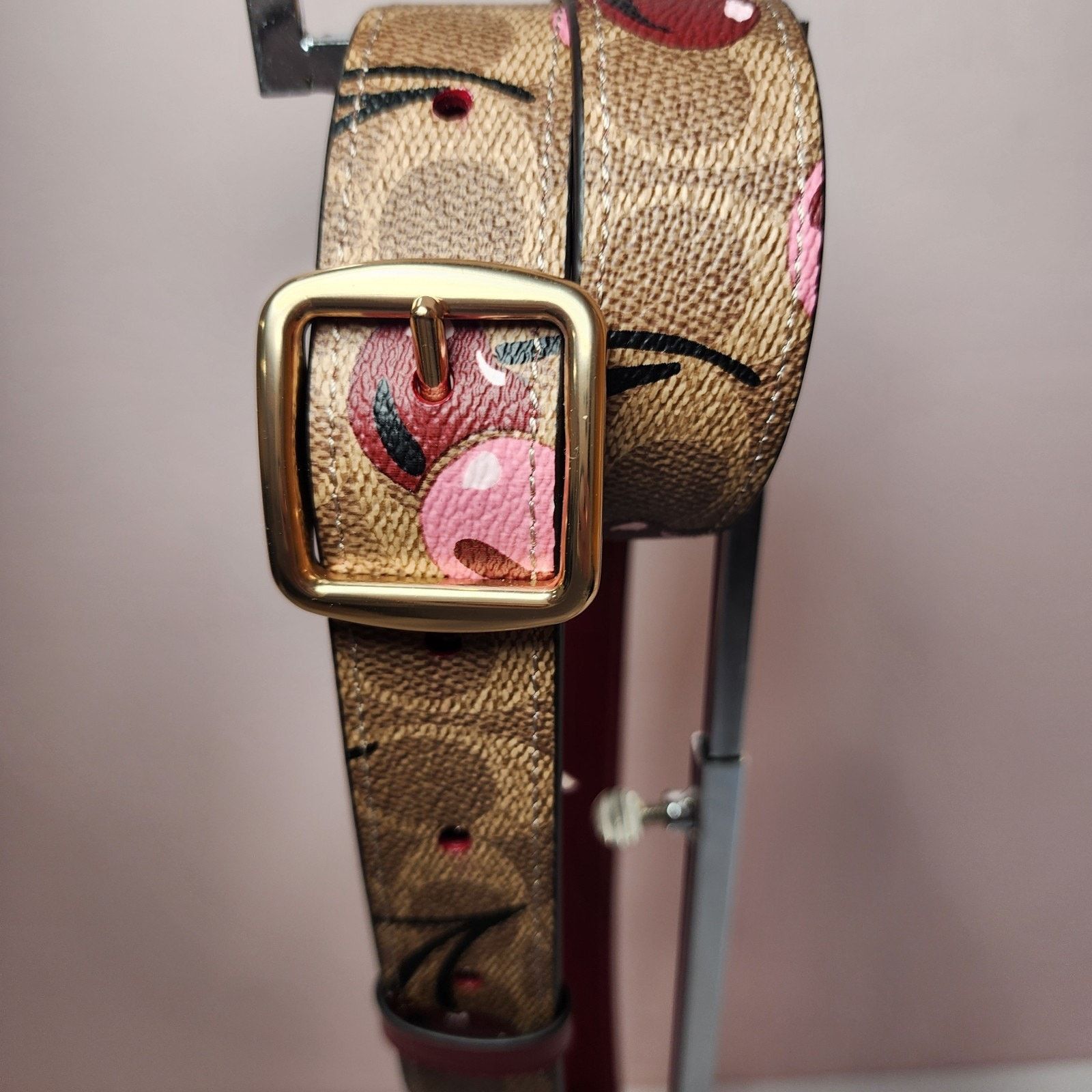 Coach NW Coach CZ021 Strap Tan Signature Leather Cherry Reversible Size ONE SIZE - 2 Thumbnail