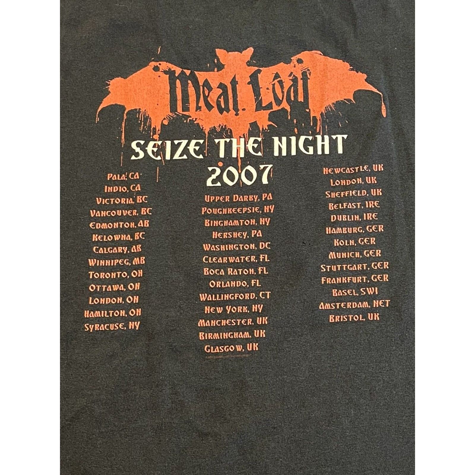 Anvil VINTAGE Meat Loaf Seize The Night Concert T-Shirt 90s Music Mens Size L Black Size US L / EU 52-54 / 3 - 5 Thumbnail