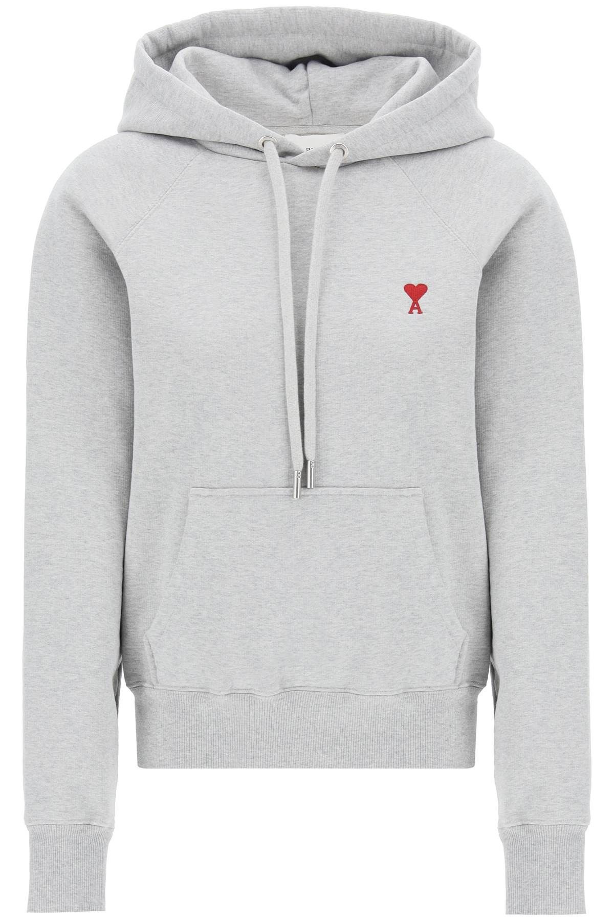 image of Ami Alexandre Matiussi "Ami De Coeur Hooded in Gris Cendre Chine, Women's (Size Medium)