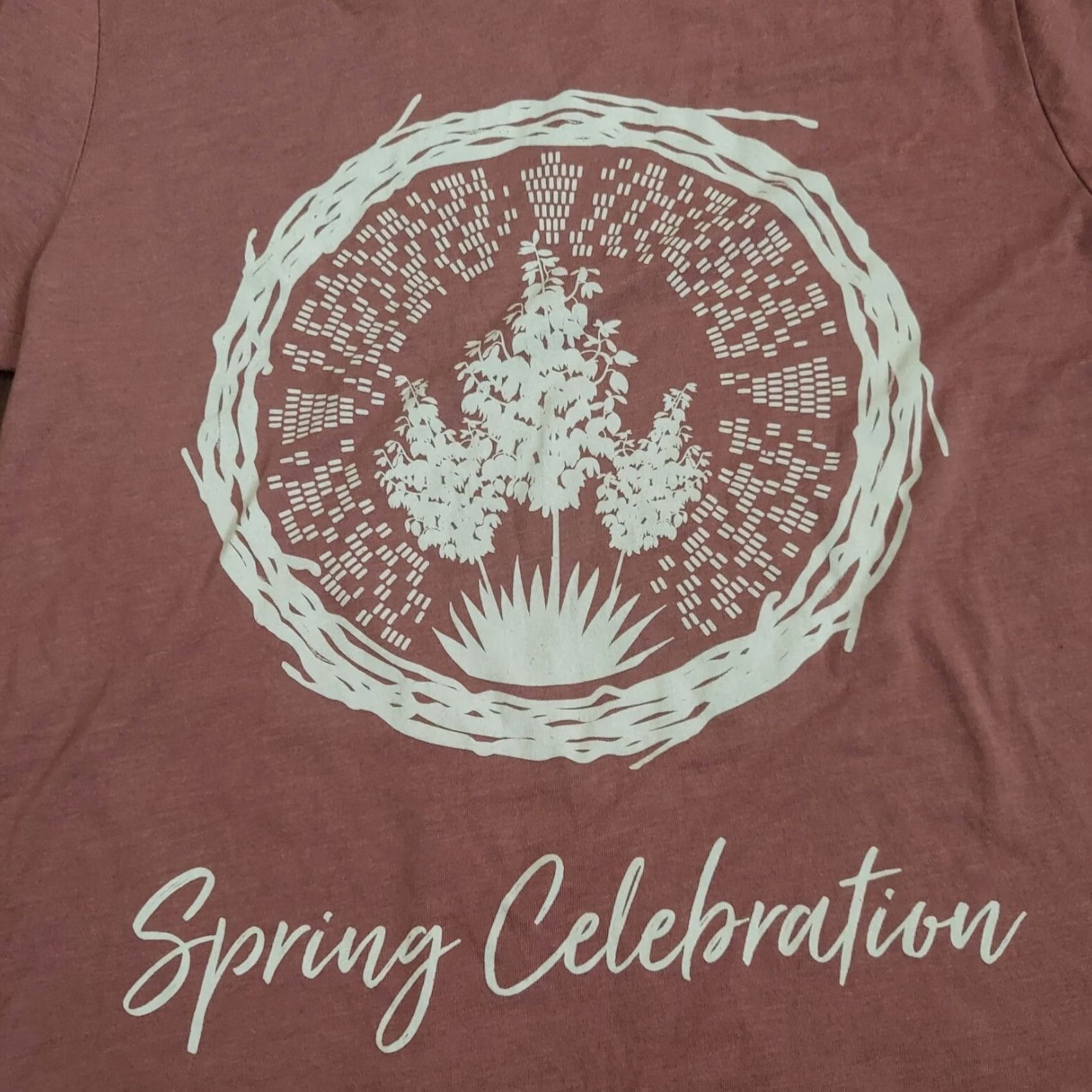 Vintage Bella Canvas Women's T-Shirt San Manuel Hakup A' AL Spring Celebration - Size S Red Crew Neck Short Sleeve Cotton Polyester Regular Shirt Womens Size S / US 4 / IT 40 - 5 Thumbnail