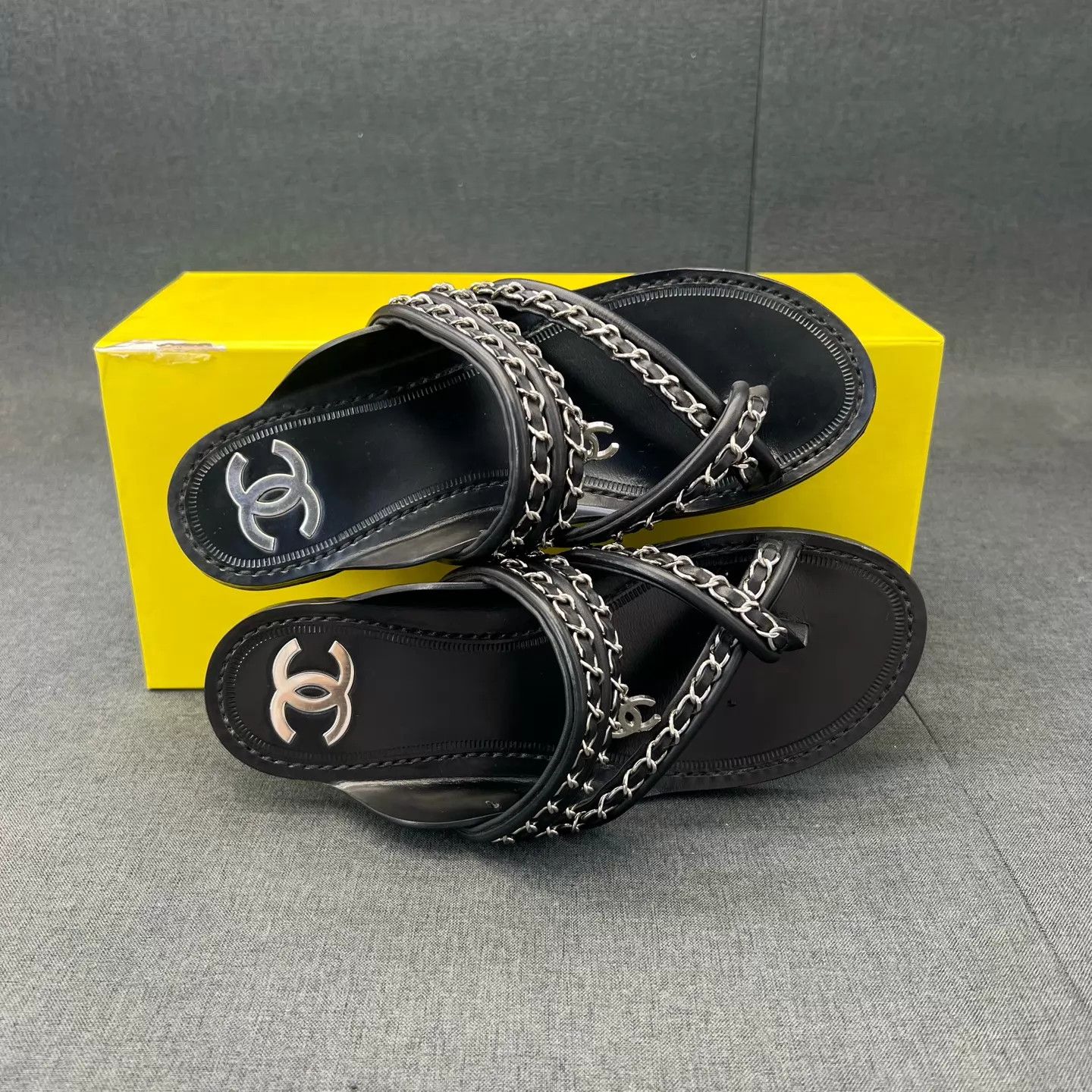 Chanel Chanel Black Leather Bag Chain Size 38 With Box Size US 7.5 / IT 37.5 - 6 Thumbnail