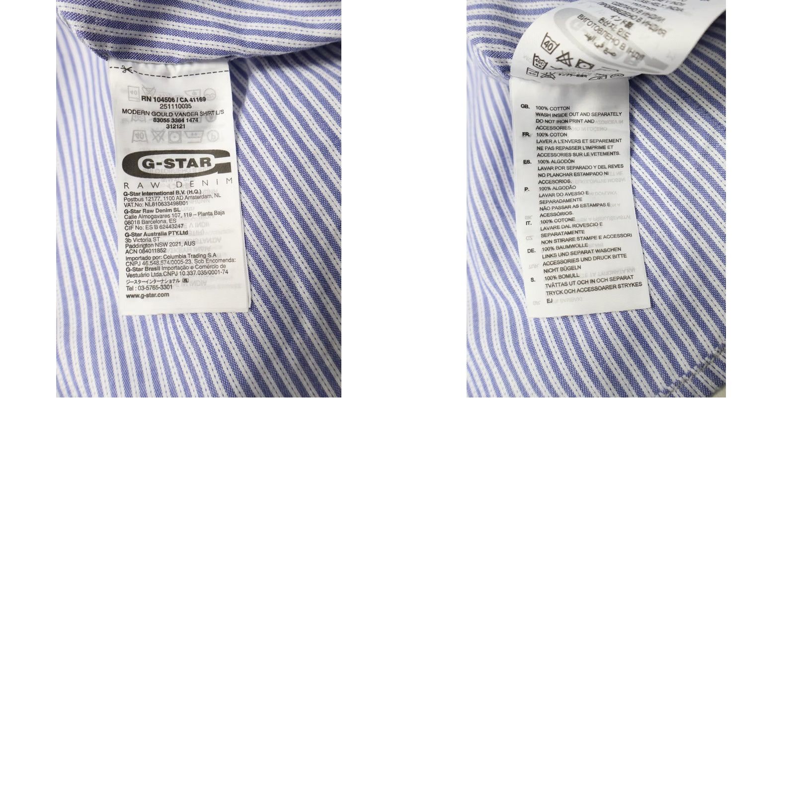 G-Star G-STAR Denim Modern Gould Vanders Shirt Men's LARGE Snap Button Pinstripe Size US L / EU 52-54 / 3 - 8 Thumbnail