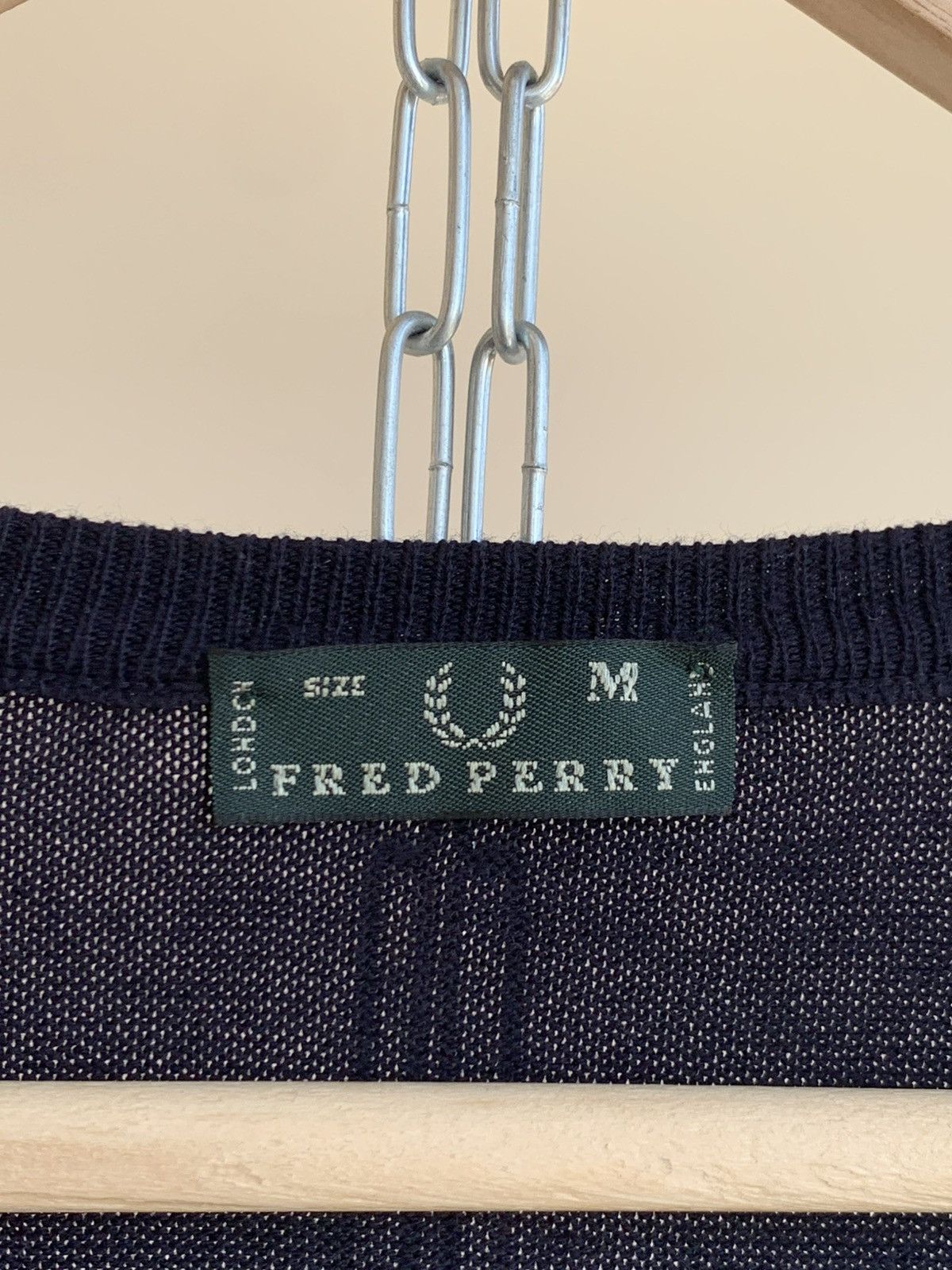 Fred Perry V-Neck Cotton Knit Pullover Jumper Sweater Made in Italy Size US M / EU 48-50 / 2 - 6 Thumbnail