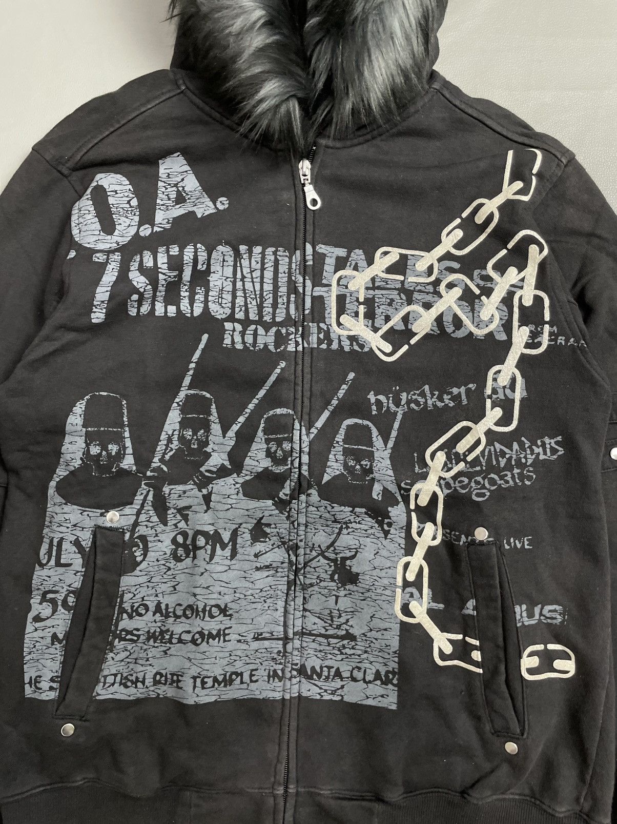 If Six Was Nine Gothic Japan Black Zip fur Hoodie Ifsix style Size US M / EU 48-50 / 2 - 2 Thumbnail