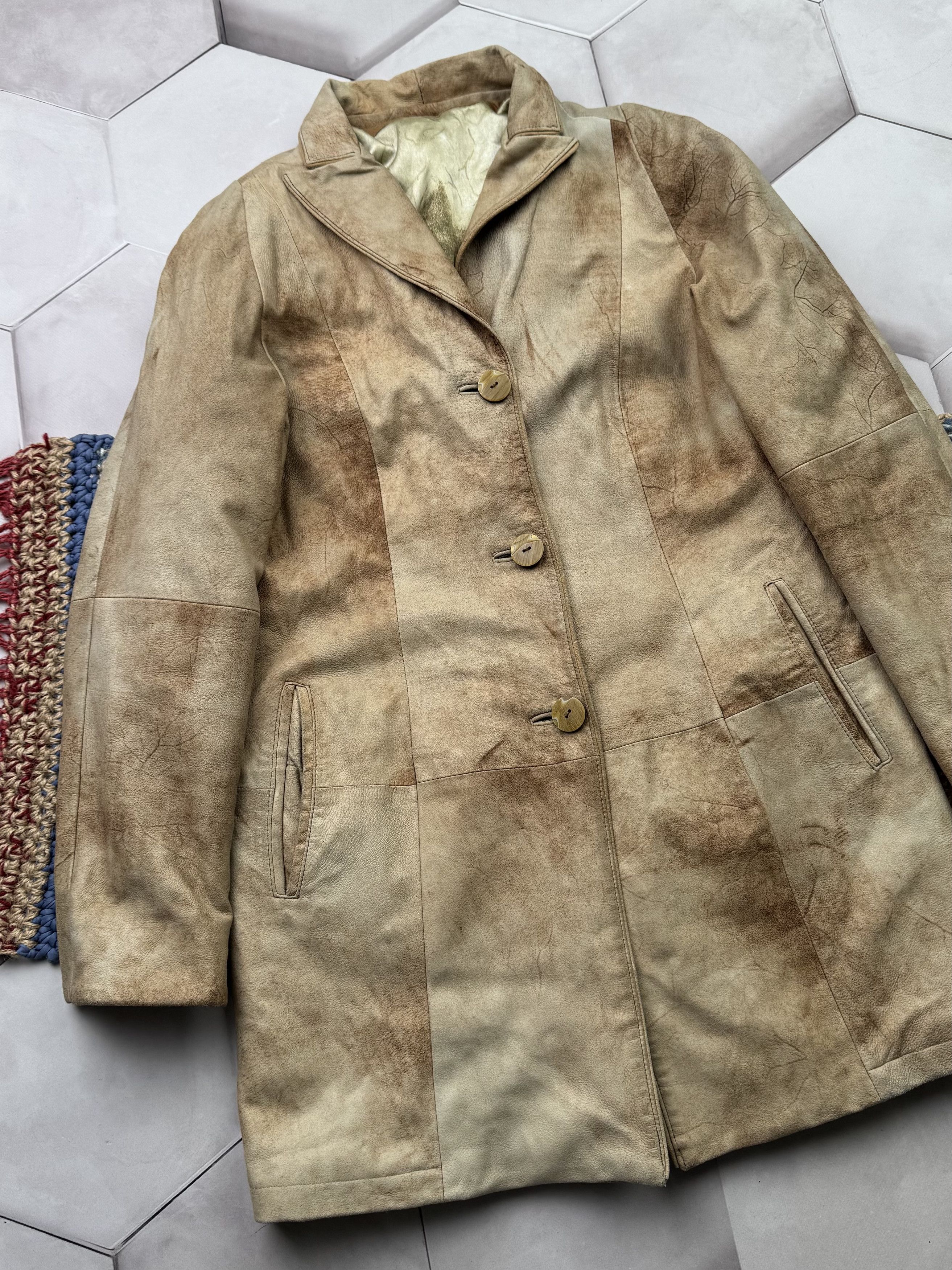 Vintage Vintage Faded Effect Leather Coat (E4) Size S / US 4 / IT 40 - 2 Thumbnail