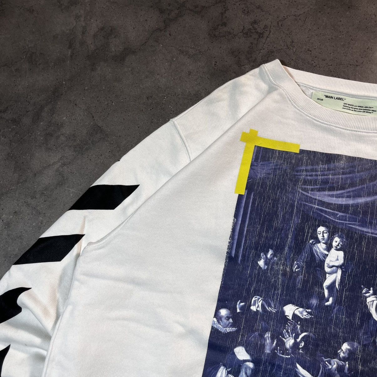 Off-White Off White Virgil Abloh Diagonals Caravaggio Crewneck Sweat Size US XL / EU 56 / 4 - 3 Thumbnail