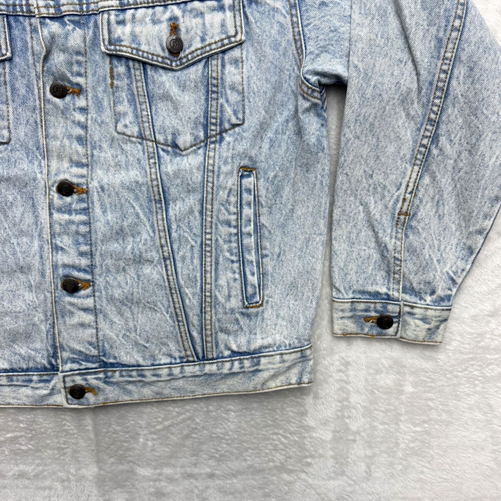 Hard Rock Cafe VINTAGE Hard Rock Cafe Jacket Mens M Blue Denim 80s Bomber Rock Logo Embroidered Pattern Solid Jacket Size US M / EU 48-50 / 2 - 5 Thumbnail