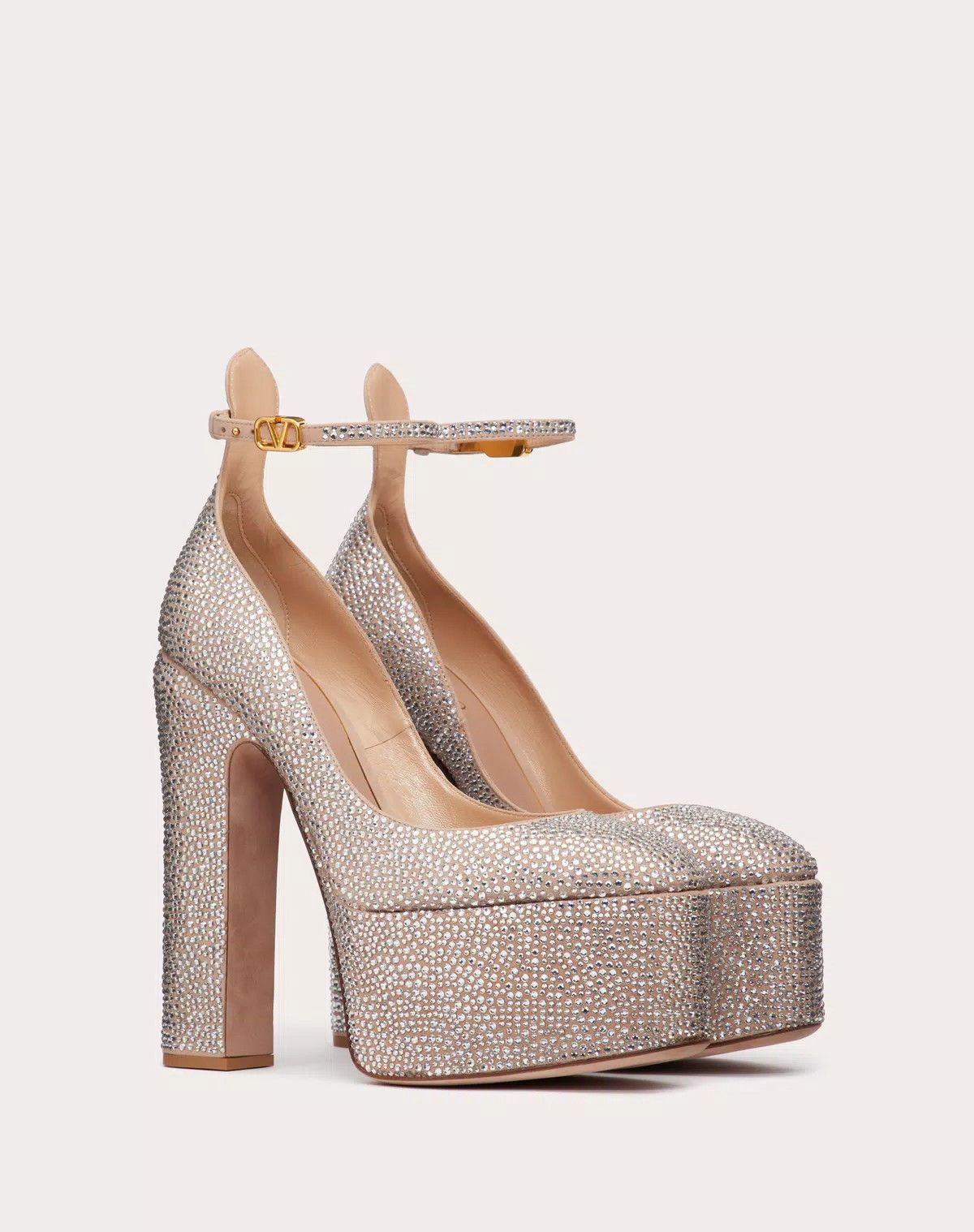 Valentino o1s1wg111125 Tan-Go Platform Patent Sandals in Beige Size US 12 / IT 42 - 2 Thumbnail