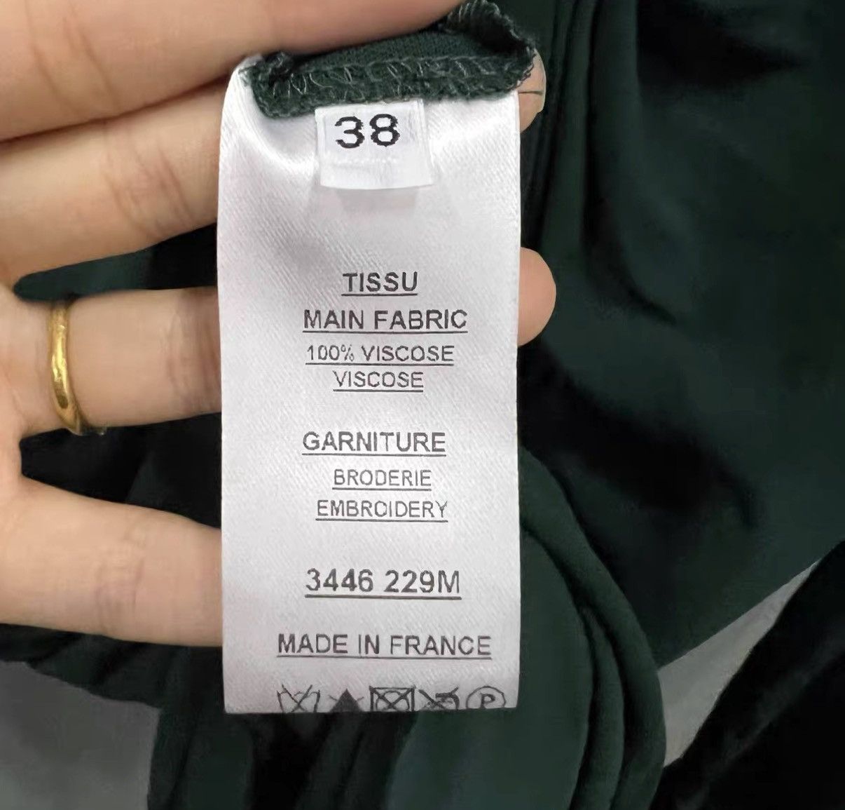 Balmain Balmain Green Padded Shoulder Rhinestone Dress J41 Size S / US 4 / IT 40 - 4 Thumbnail