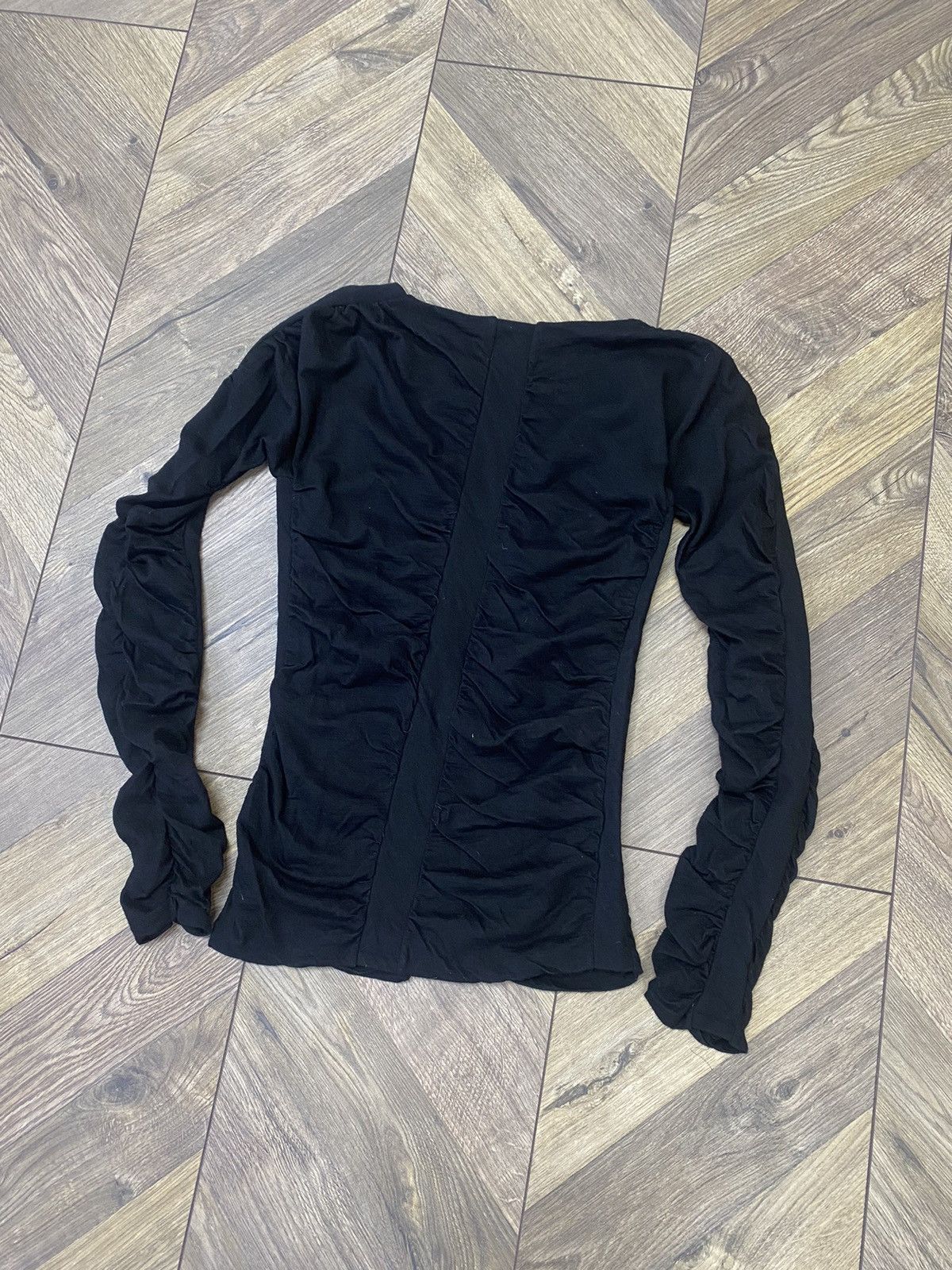 Bally × Designer × Vintage Vintage Bally Black Ruched Fitted Blouse long sleeve Size M / US 6-8 / IT 42-44 - 12 Thumbnail