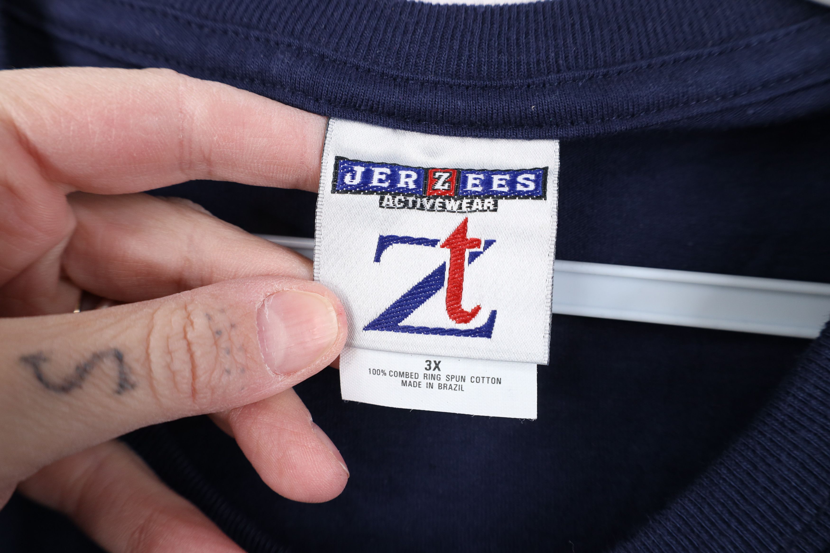 Vintage Vintage 90s Streetwear Heavyweight Cotton T-Shirt Navy Blue Size US XXL / EU 58 / 5 - 9 Thumbnail