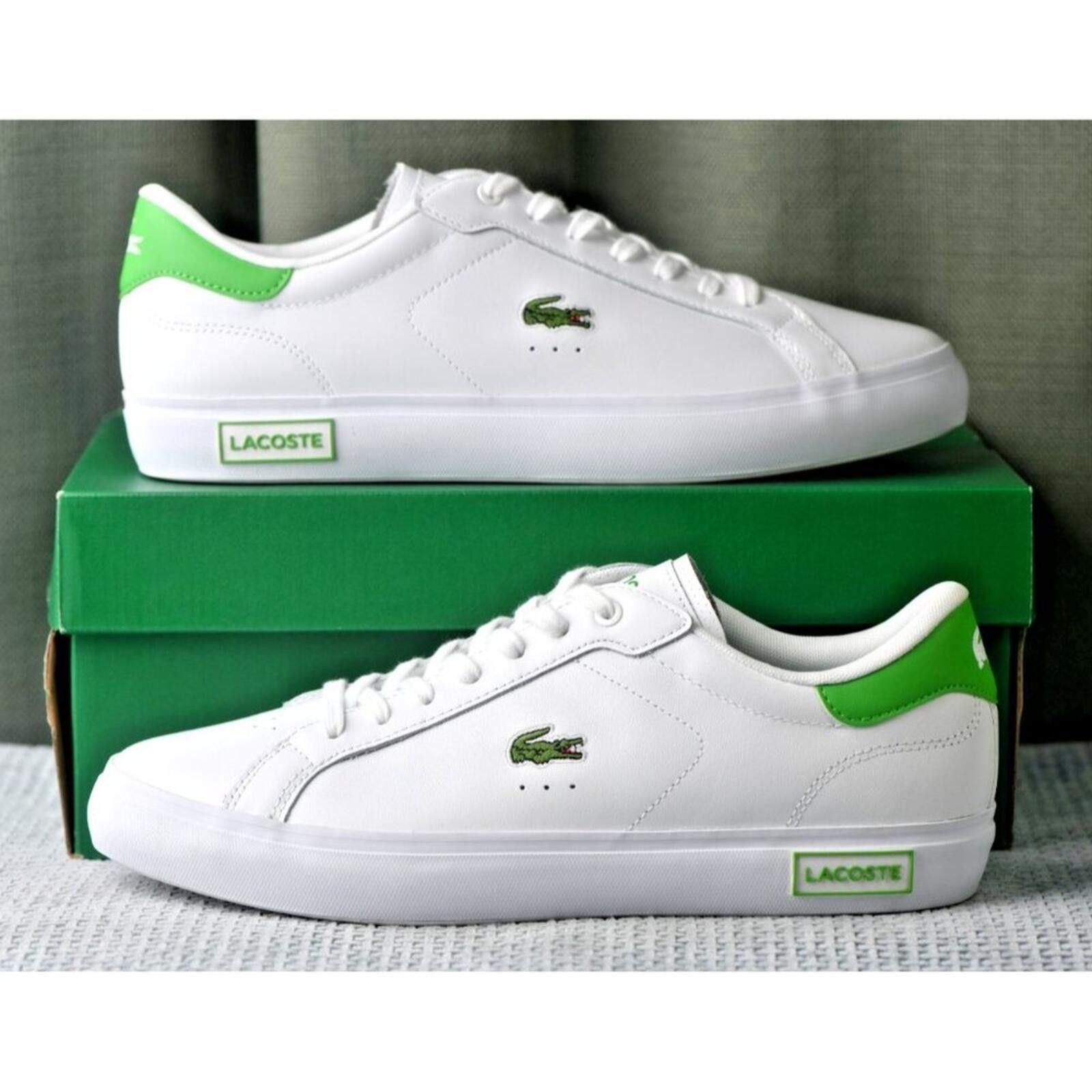 Lacoste Lacoste Lineset Powercourt 223-1 Leather SMA | White/Green Size US 11 / EU 44 - 1 Thumbnail