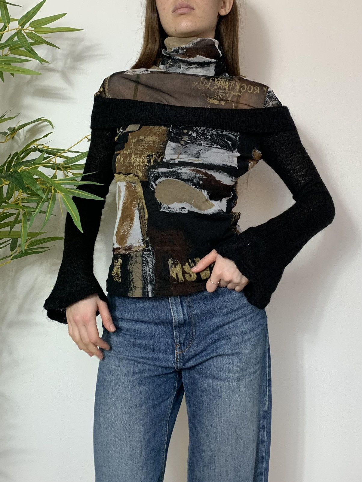 Vintage VINTAGE AVANT GARDE KNITTED + MESH LONG SLEEVE Size S / US 4 / IT 40 - 2 Thumbnail