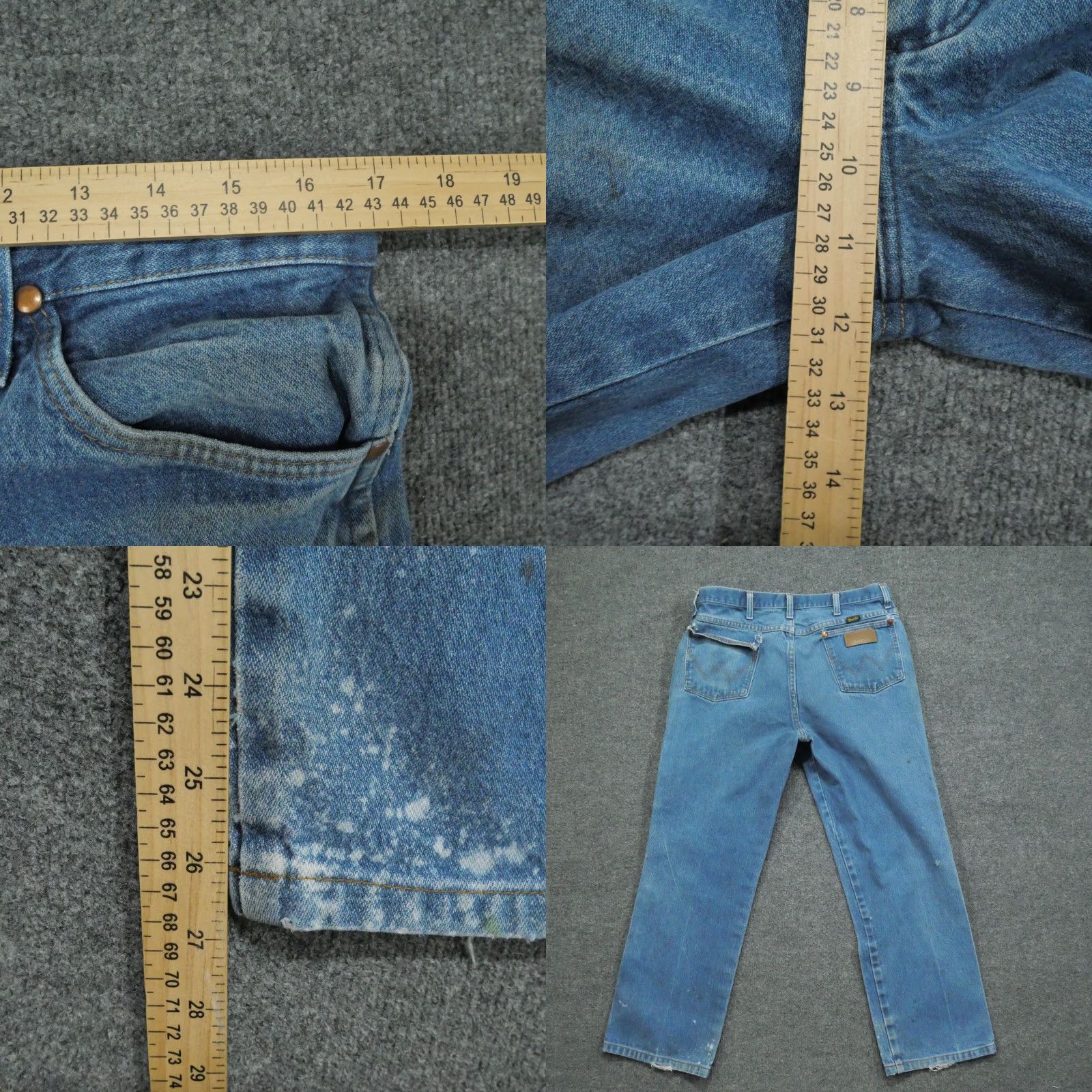 Wrangler VINTAGE Wrangler Jeans Mens 34x27 Blue Pants Faded Distressed Grunge 936PWD Size US 34 / EU 50 - 8 Thumbnail