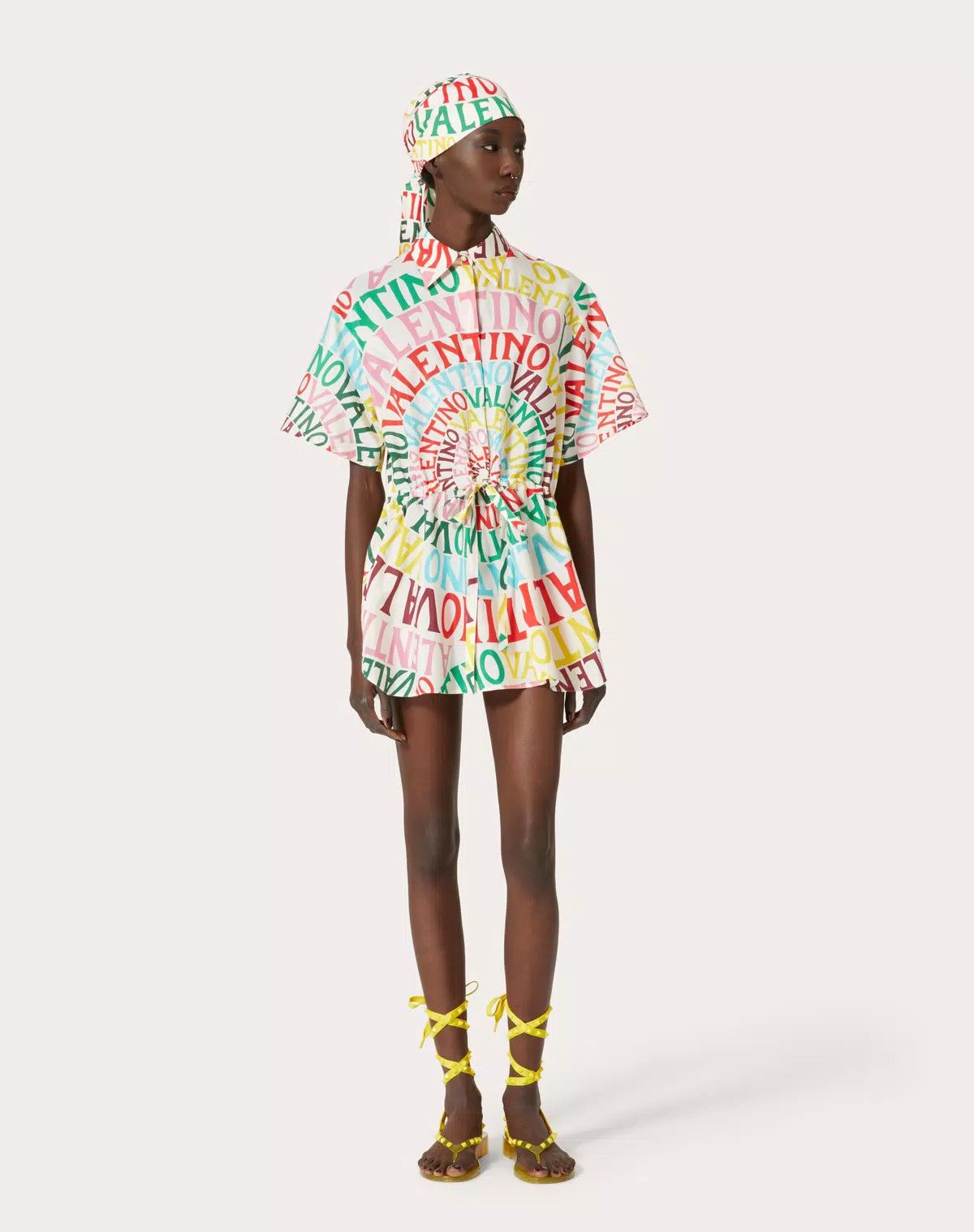 Valentino o1s1wg110625 Loop Poplin Dress in Multicolor Size M / US 6-8 / IT 42-44 - 4 Thumbnail