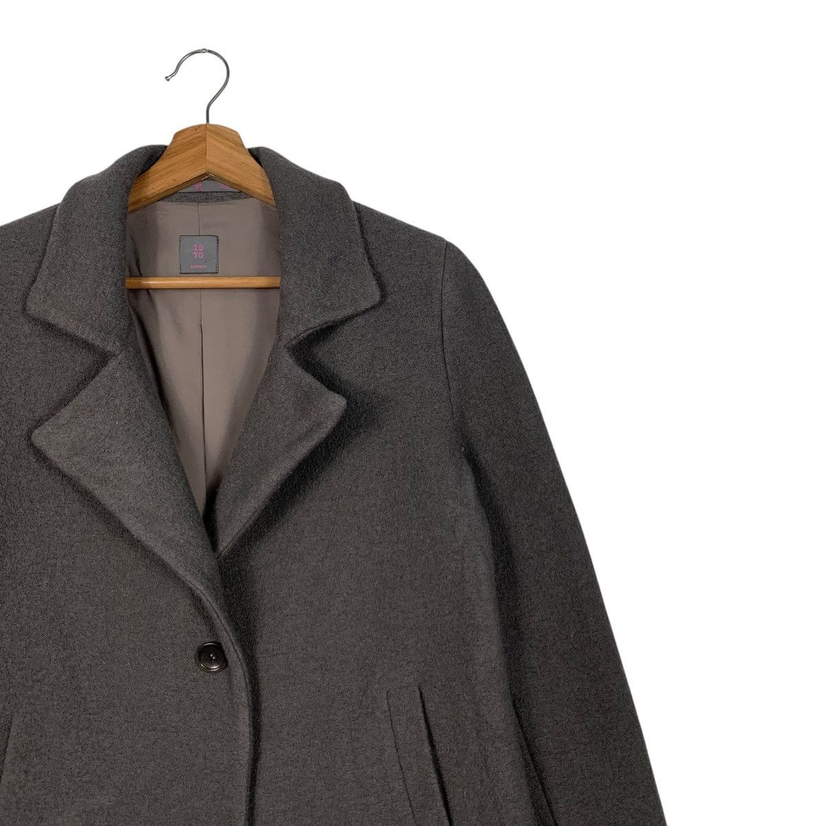 Japanese Brand 1970 SEVENTY Made in Bulgaria Wool Coat #1830-C79 Size M / US 6-8 / IT 42-44 - 5 Thumbnail