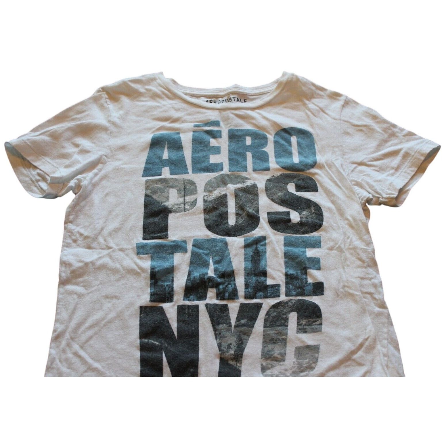 Aeropostale Aeropostale T-Shirt Mens Medium Crew Neck White Big Logo Size US M / EU 48-50 / 2 - 1 Thumbnail