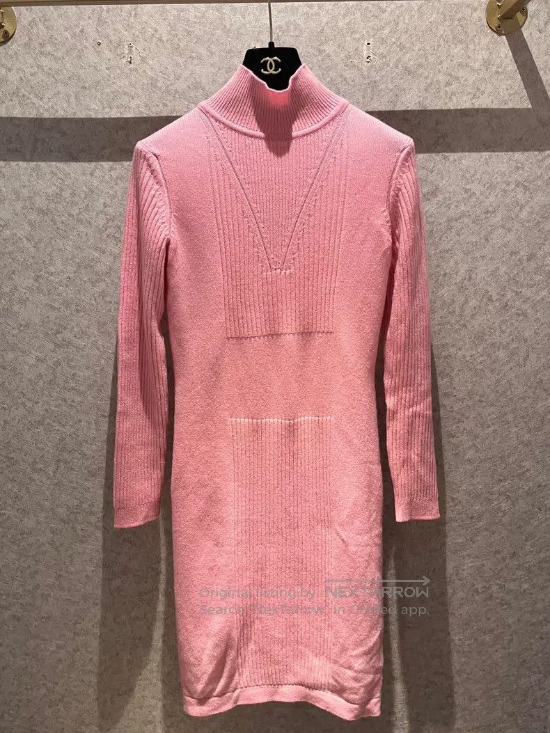 Hermes Hermes Pink cashmere wool sweater dress Size XS / US 0-2 / IT 36-38 - 1 Thumbnail