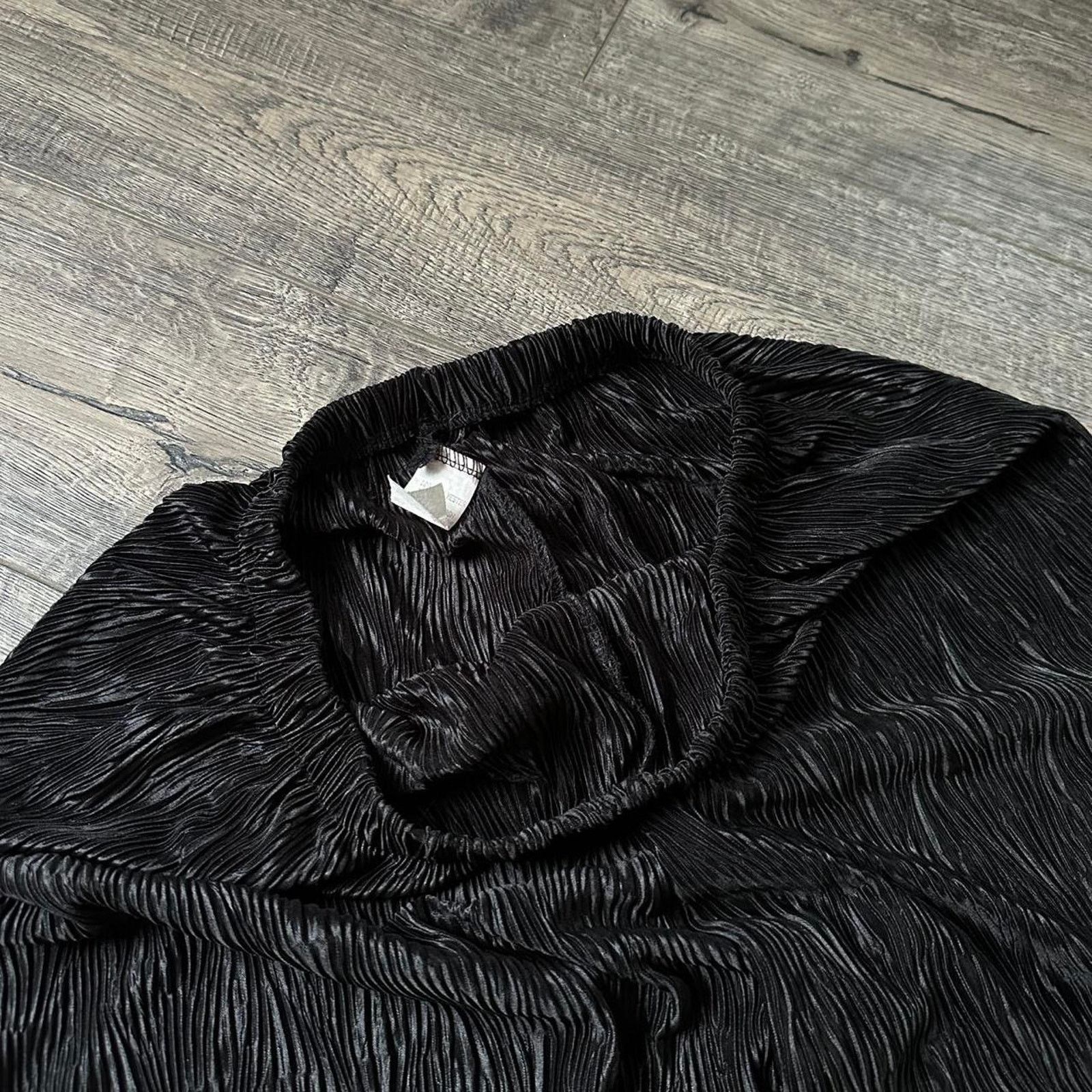 Vintage Vintage 80s Black Pleat Wavy Ruch Straight Light Pants Slack Size 28" / US 6 / IT 42 - 5 Thumbnail
